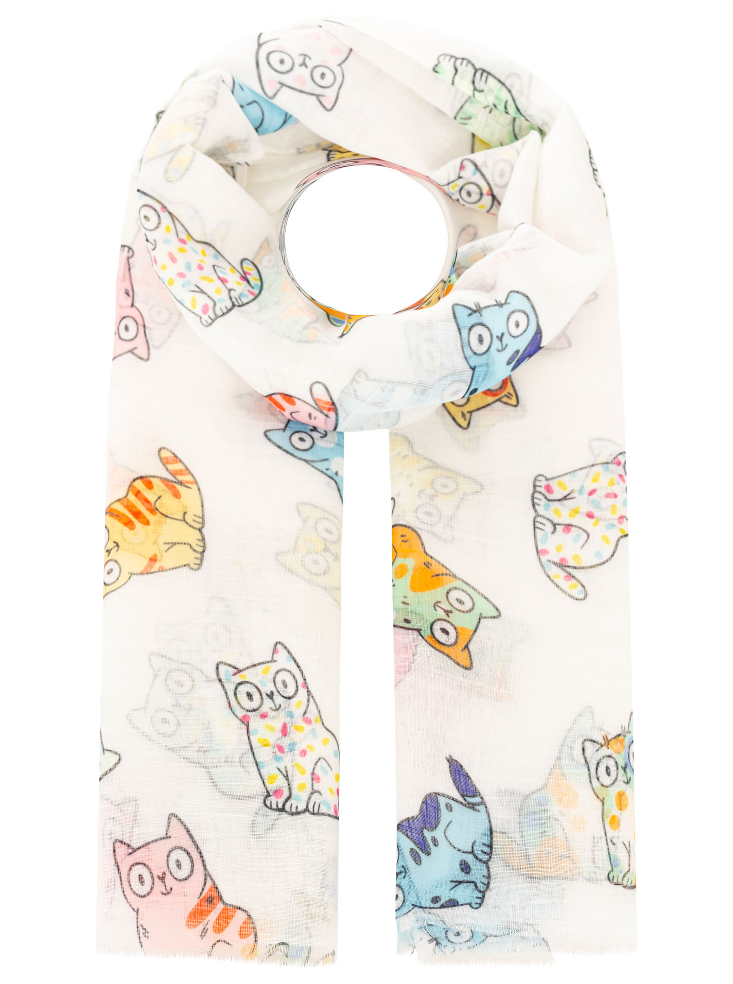 Schal "Bunte Katzen"