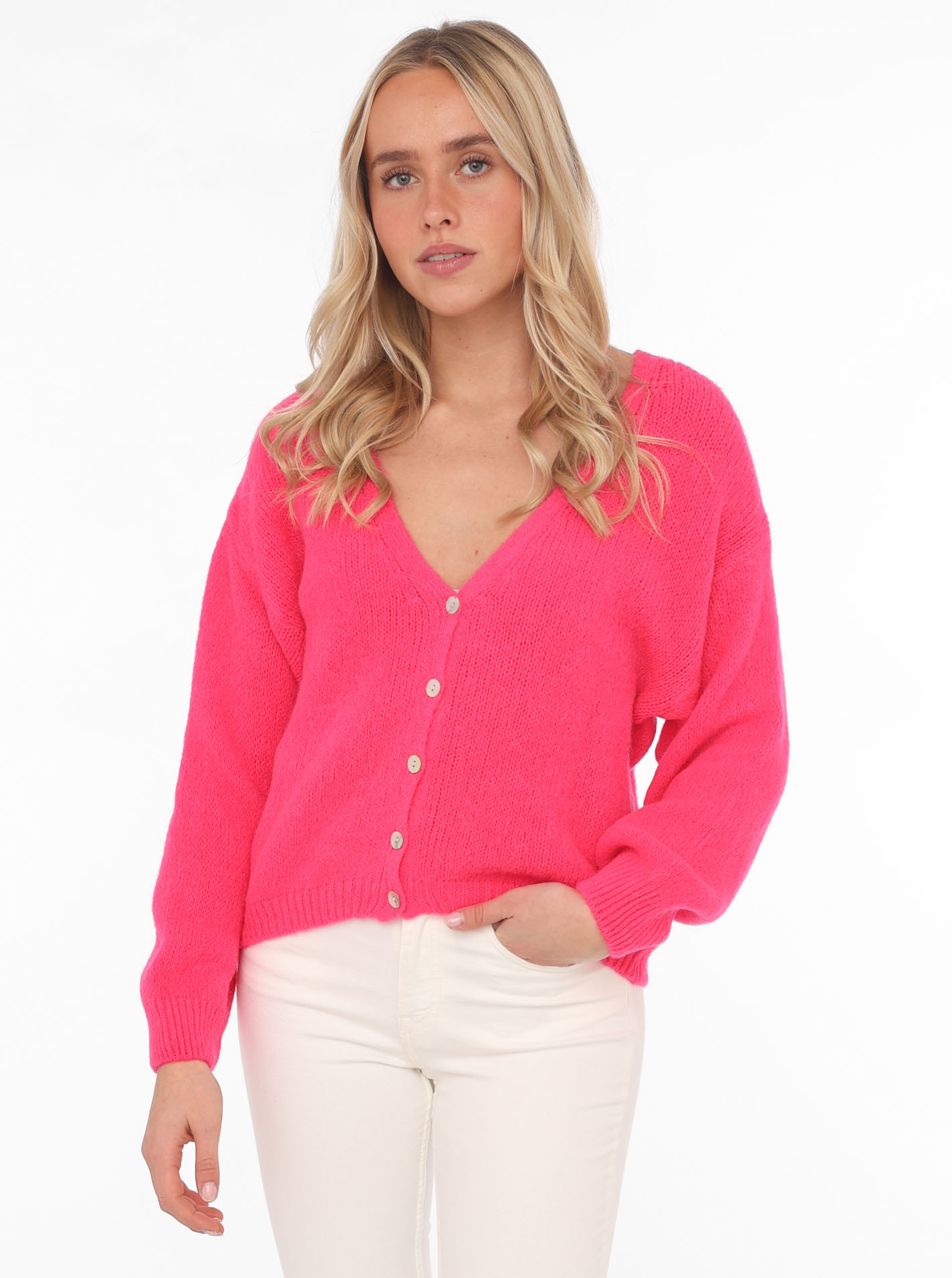 ART6852b154f0fae_004_Cardigan_Uni_Neon Pink Cardigan "Uni"