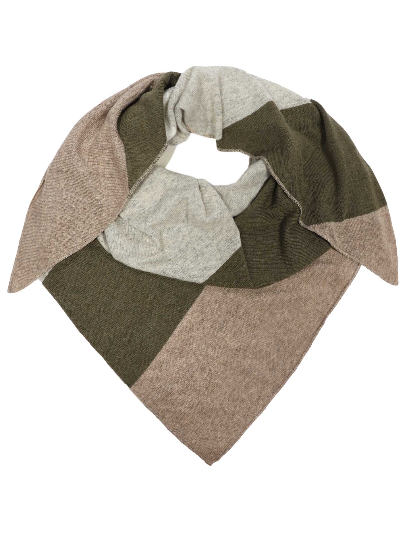 Dreieckstuch Kaschmir Colorblocking Naturtöne