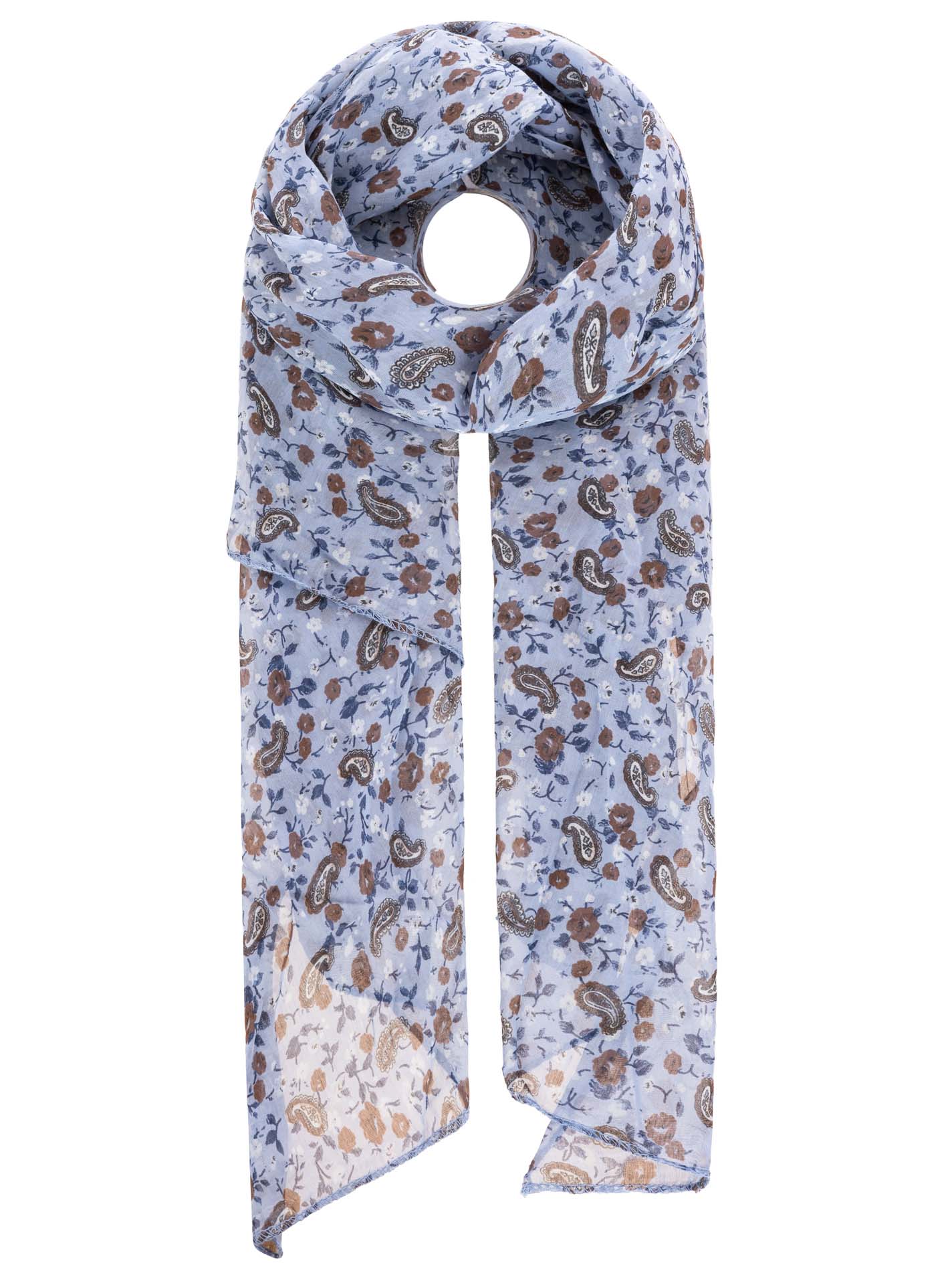 Schal BW/Seide "Paisley & Flowers"