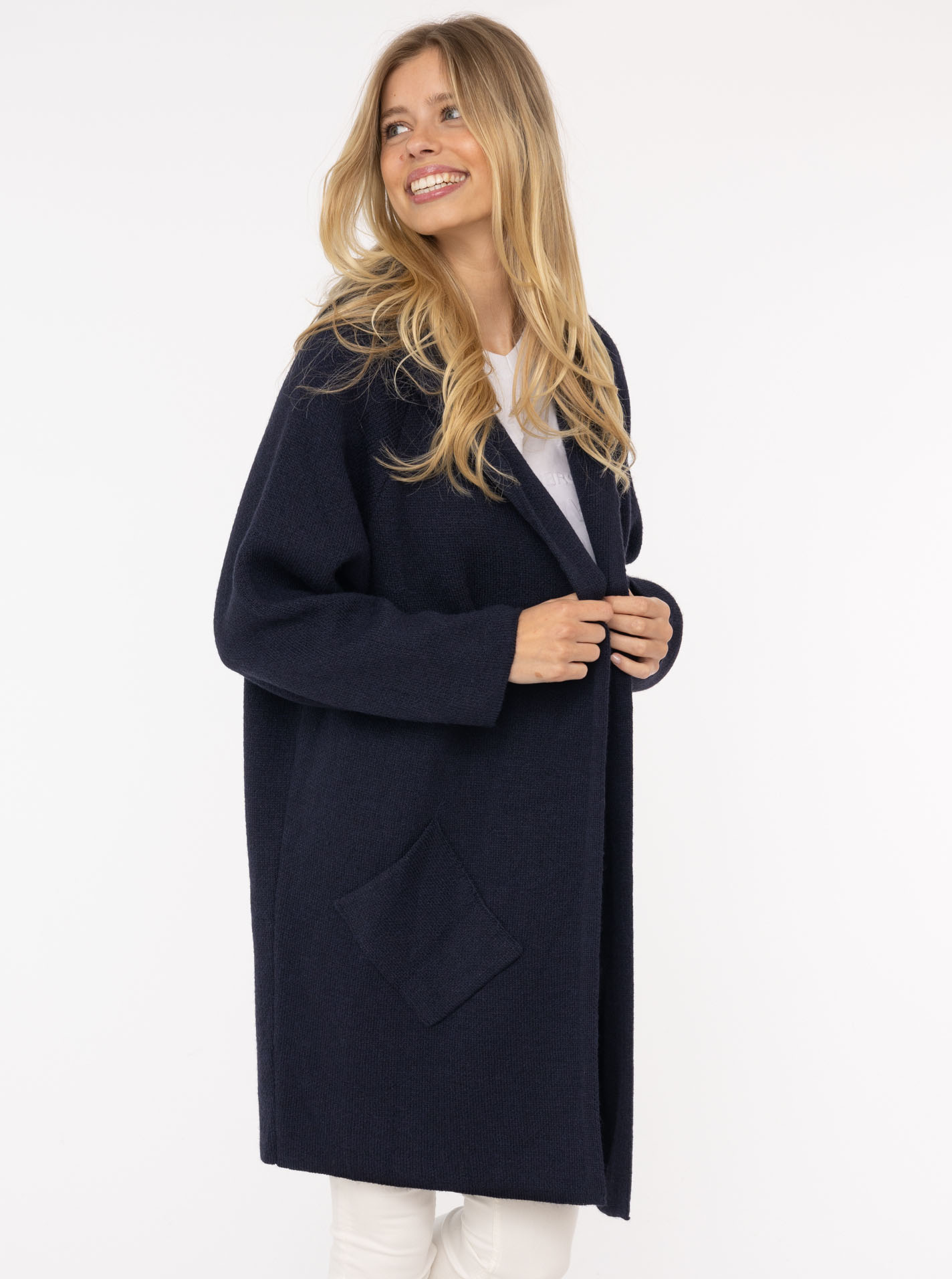 Kapuzenstrickjacke "New Vibes"