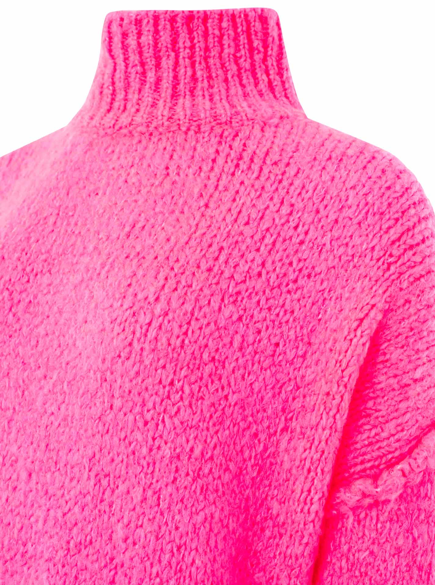 Grobstrick Pullover Stehkragen "Neon"