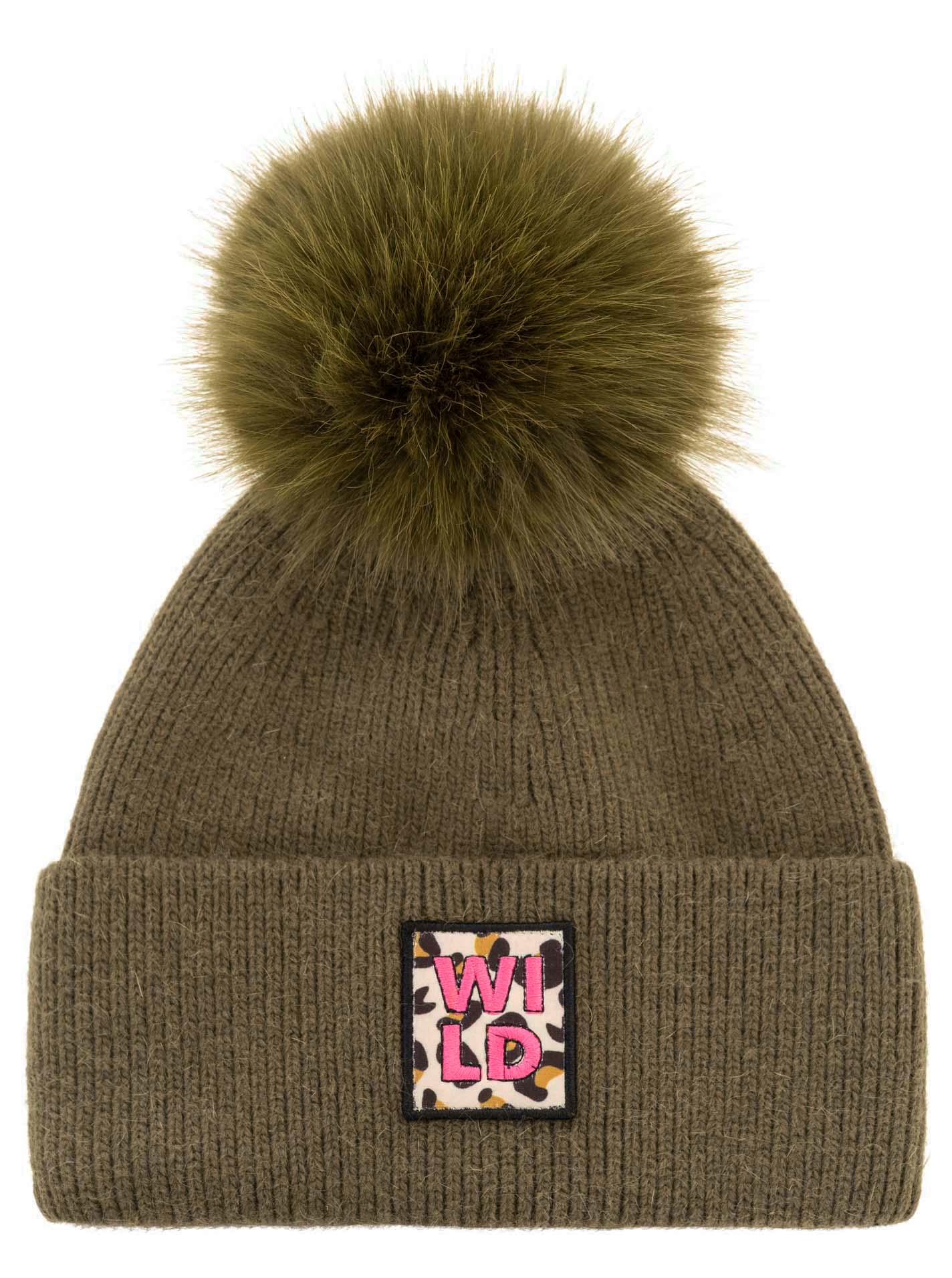 Umschlagmütze Wollmix "Wild Leo"