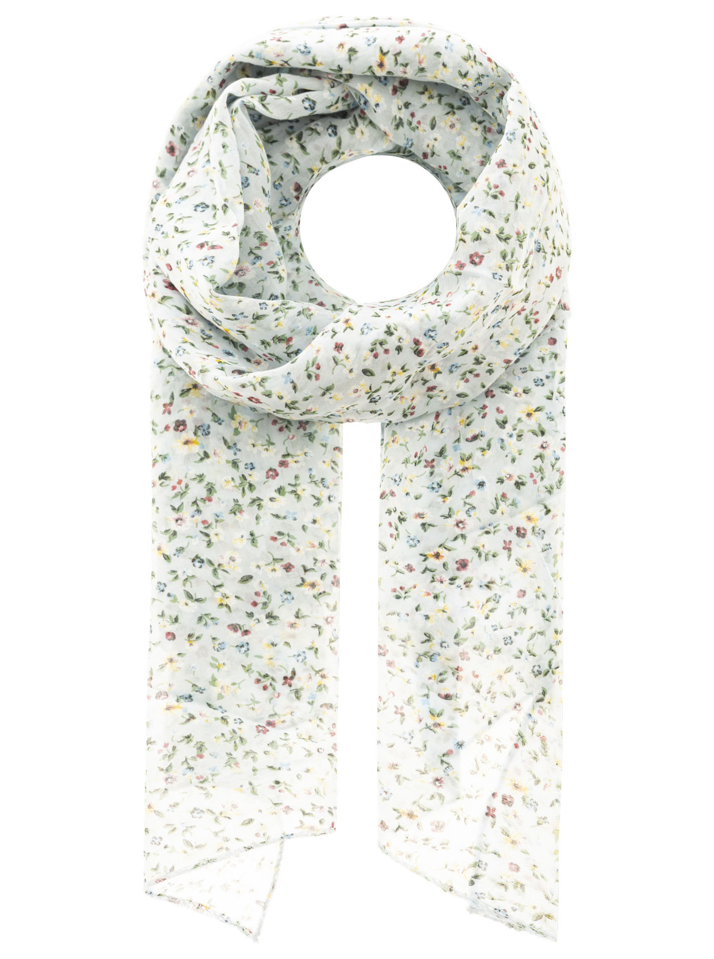 Schal BW/Seide "Kleine Blüten"