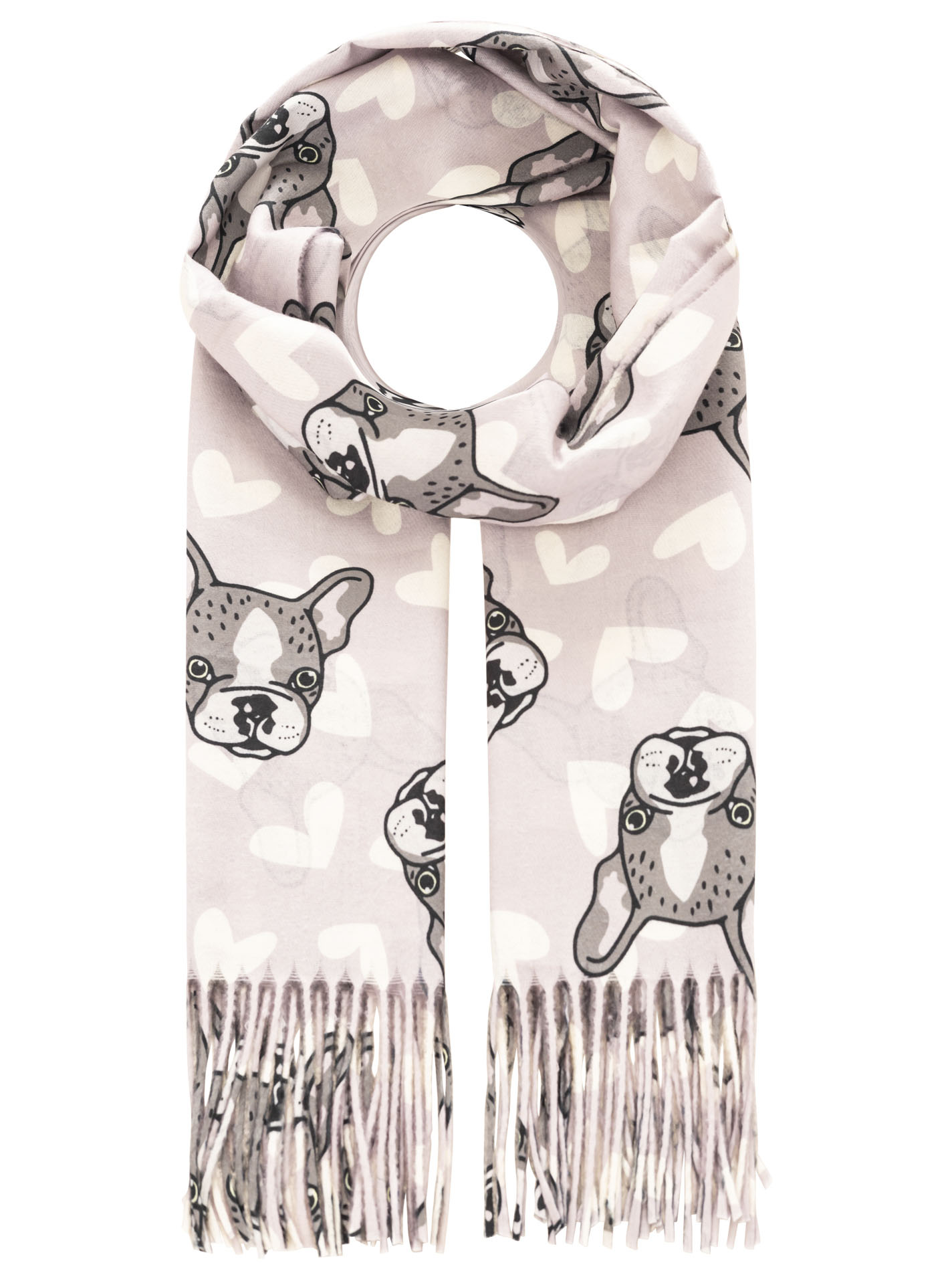 Winterschal Digital Print "Frenchie Love"