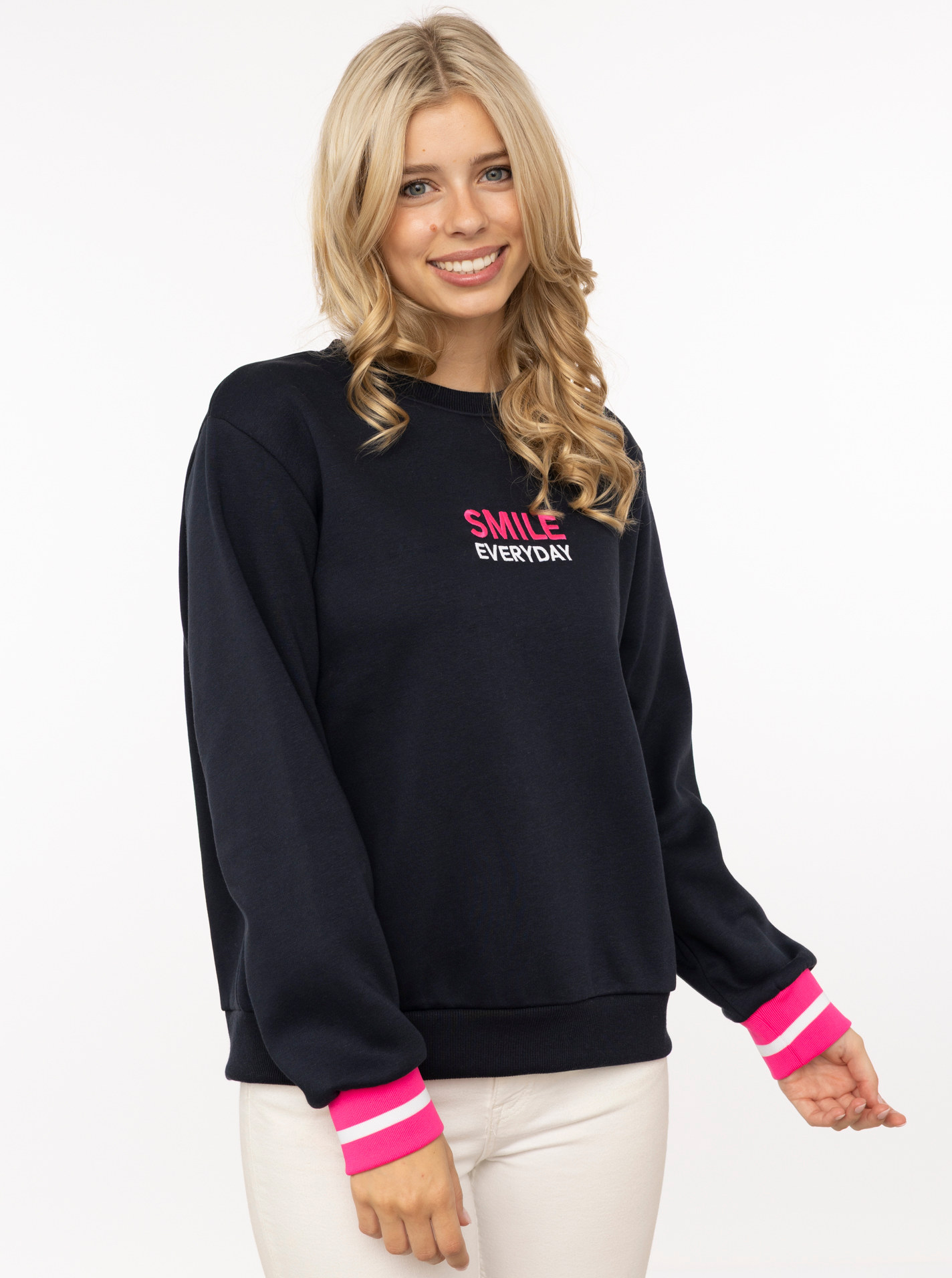 Rundhalssweater "SMILE"
