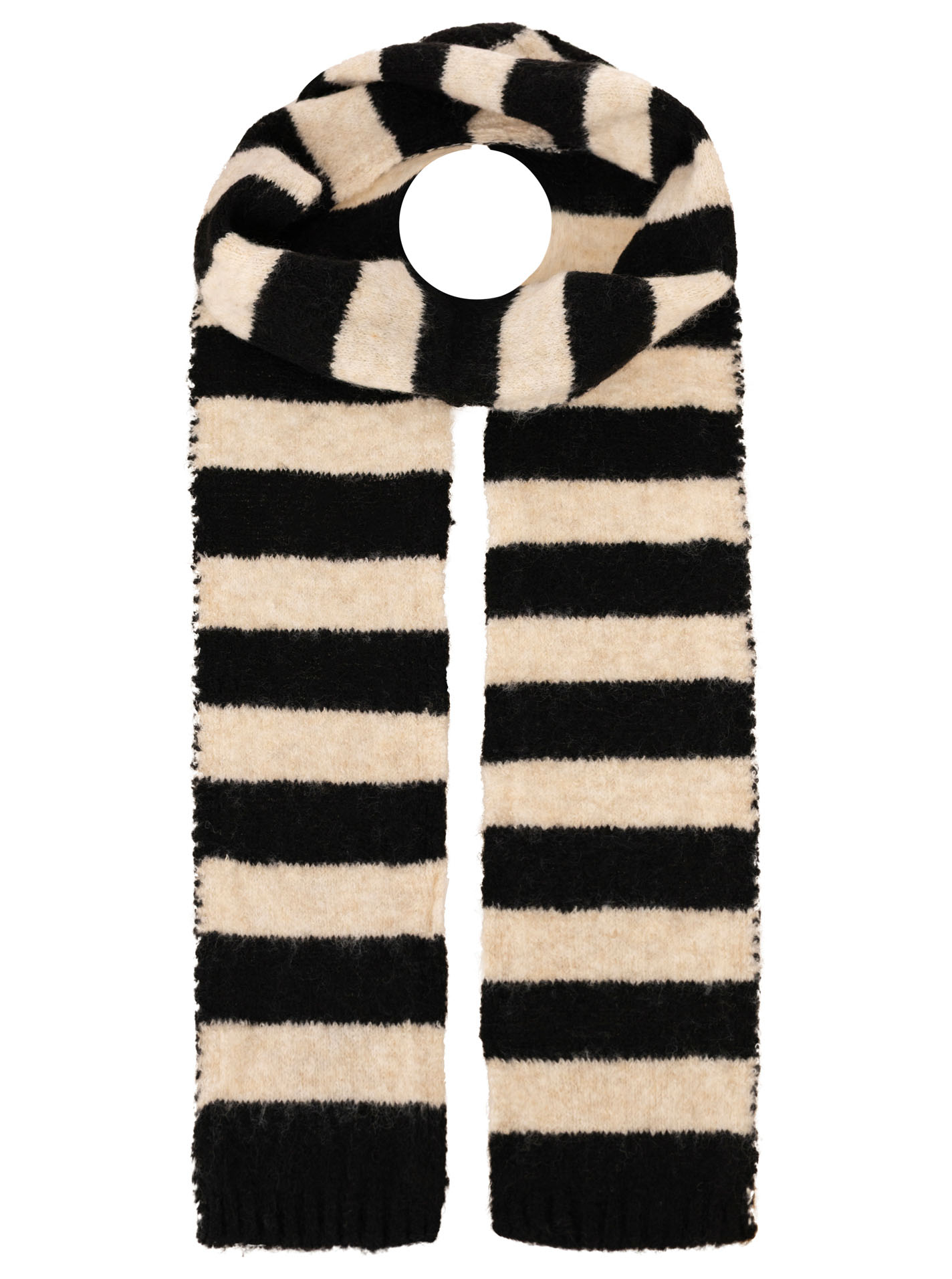 Strickschal Schmal Wollmix "Streifen"