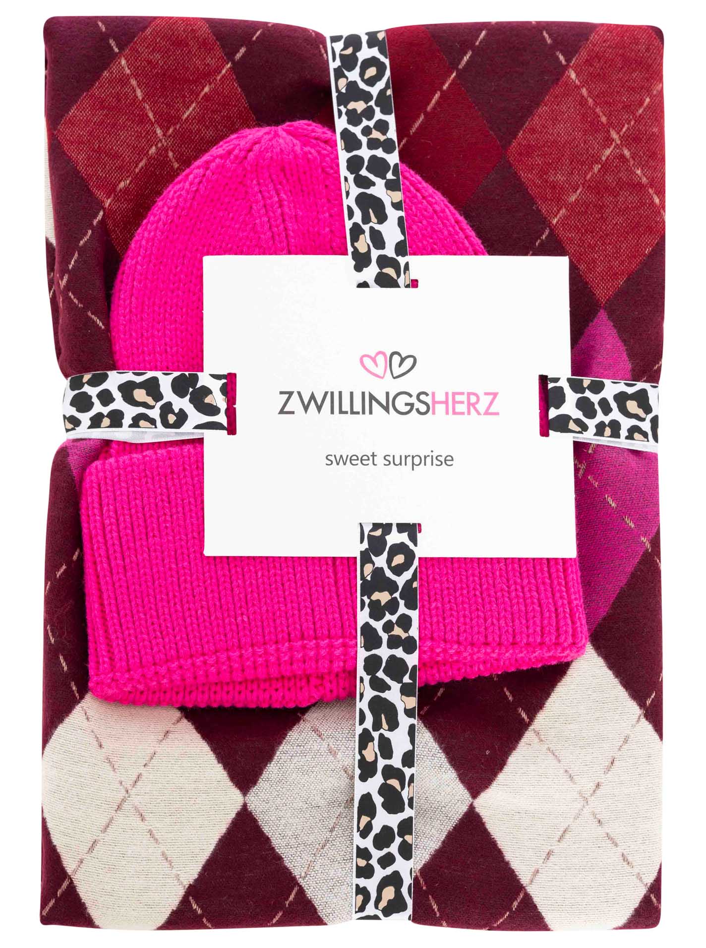Geschenkbox Mütze & Schals "Argyle"
