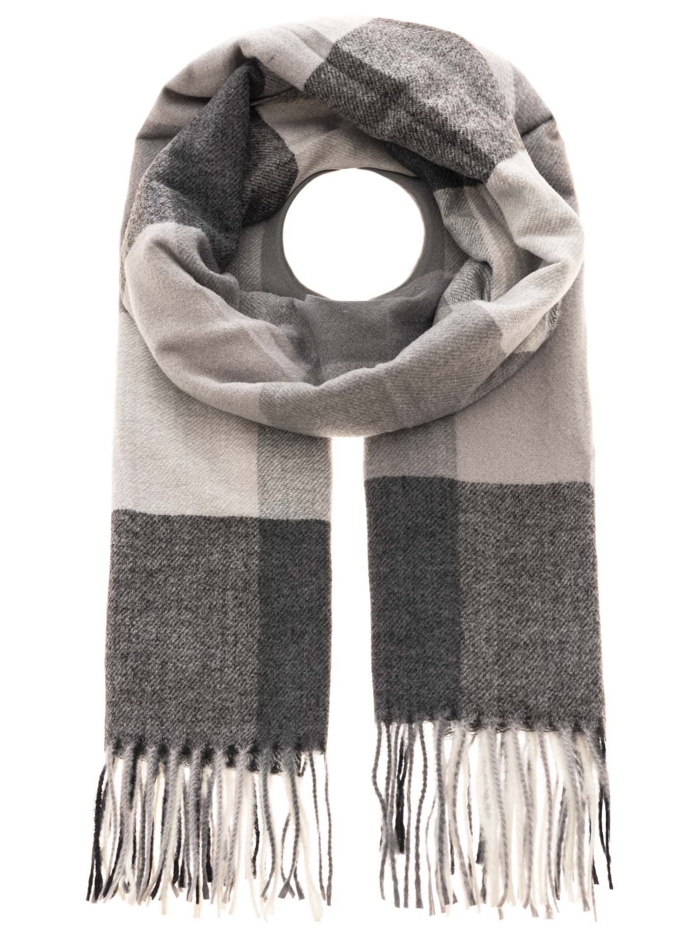 Winterschal "Karo mit Tasseln"
