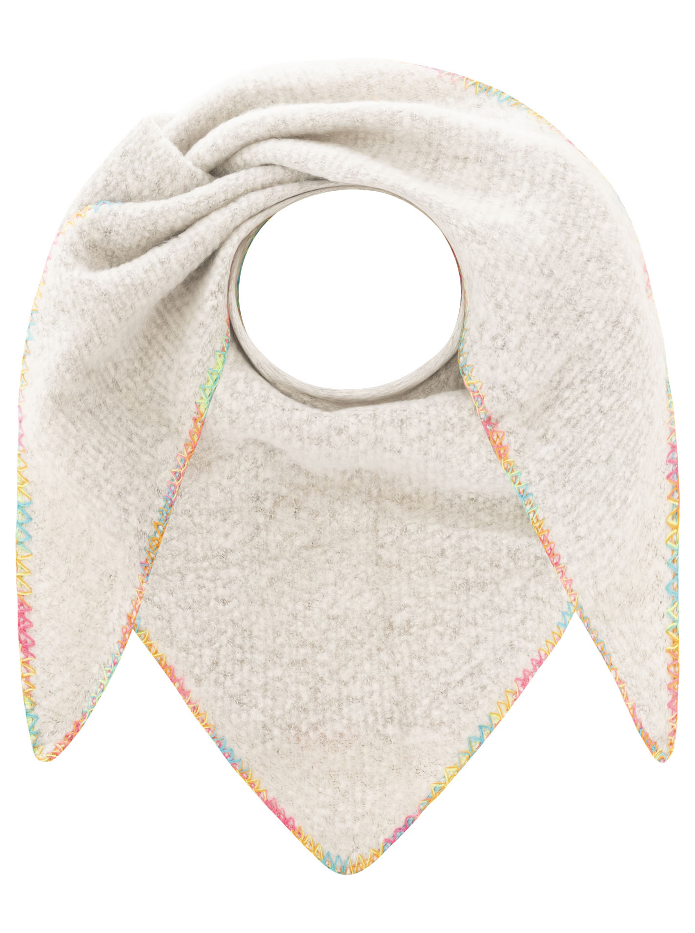 Dreieckstuch Teddy "Bunte Kante" Dreieckstuch "Uni & Stitching"