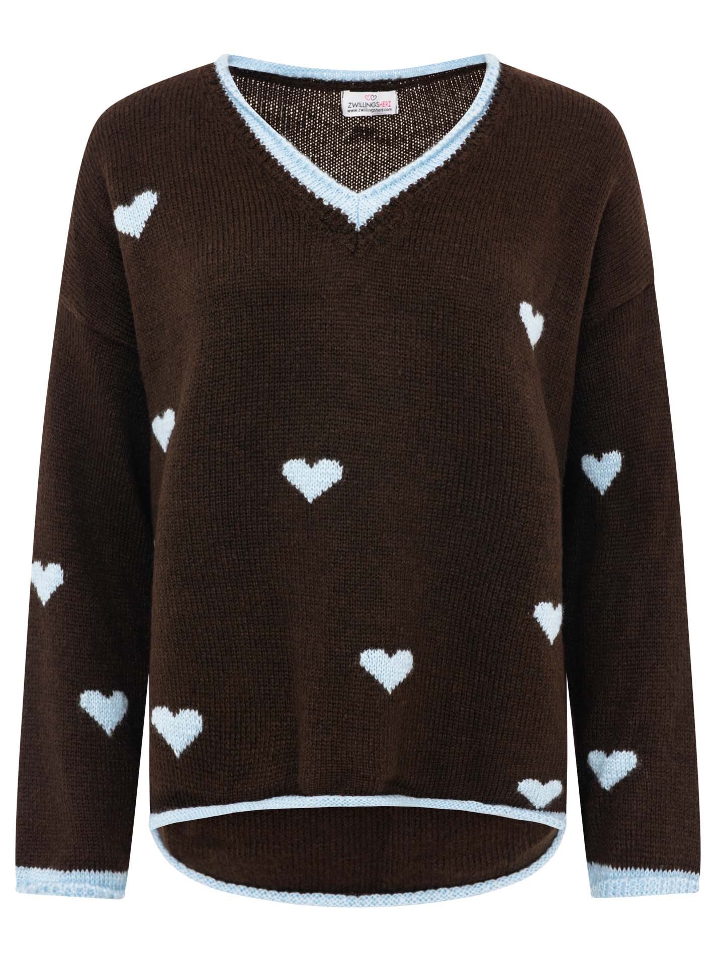 Strickpullover Wollmix "Herzchen"