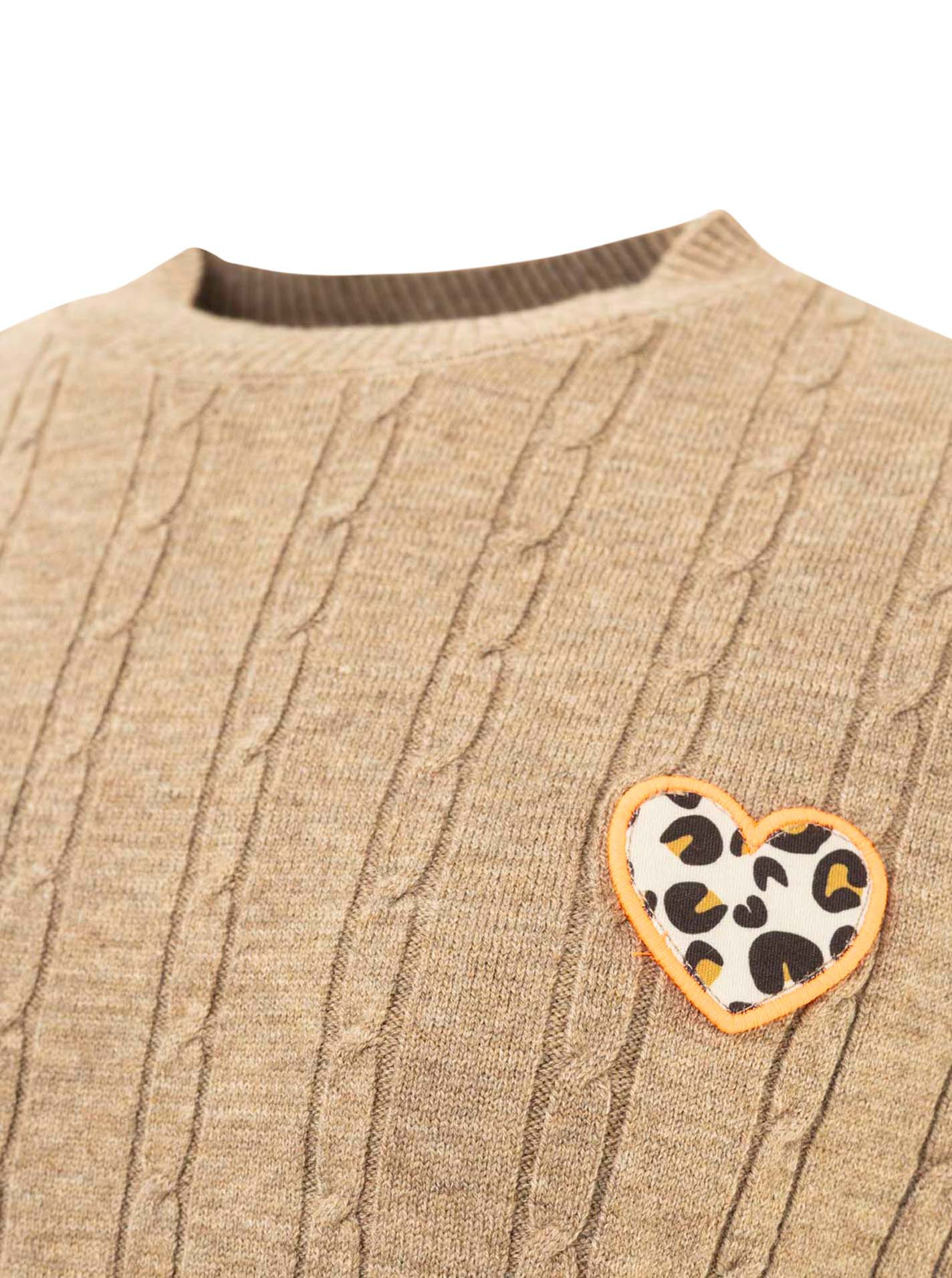 Zopfstrick Pullover "Leo Heart"