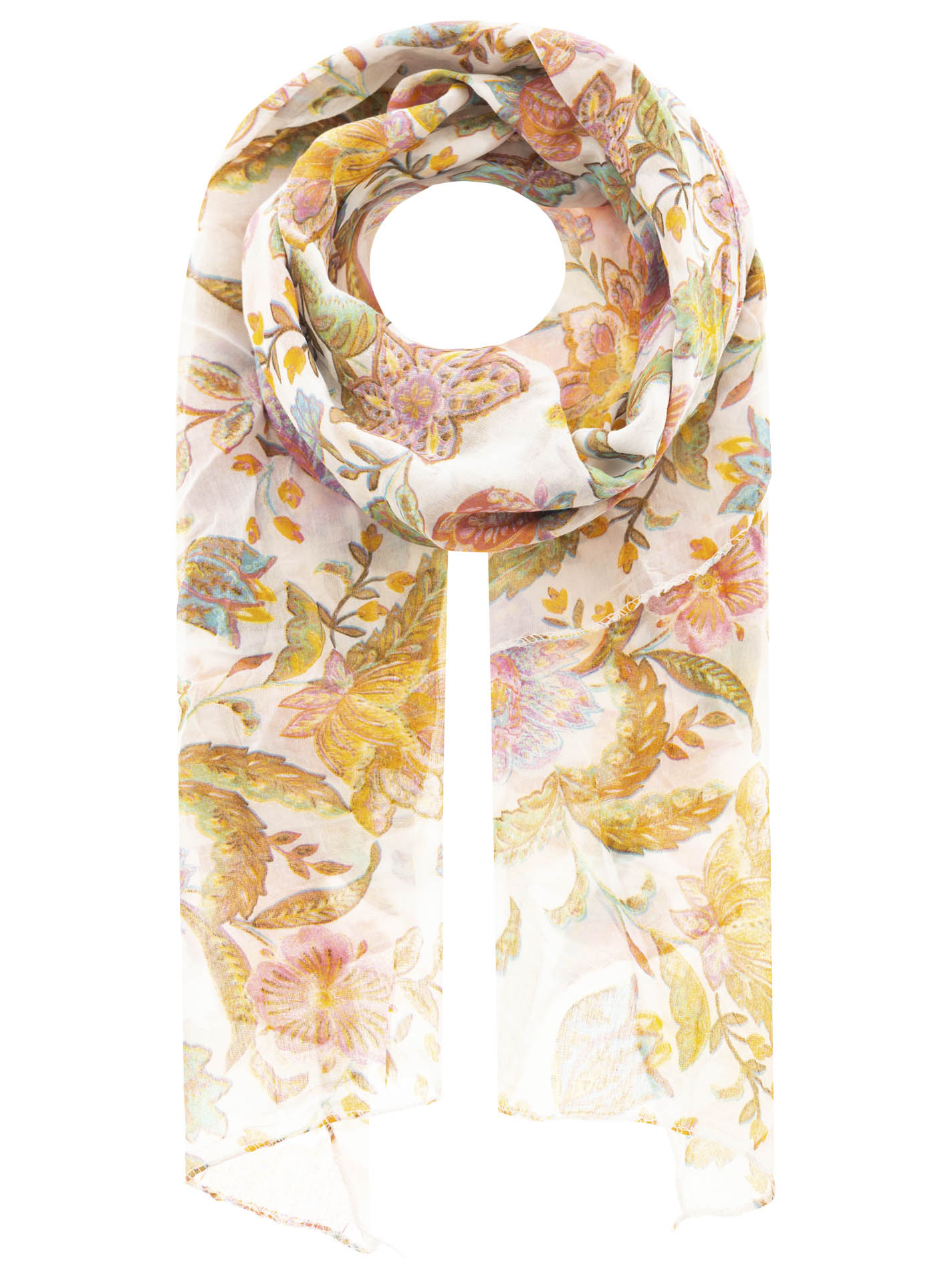 Schal BW/Seide "Paisley & Flowers"