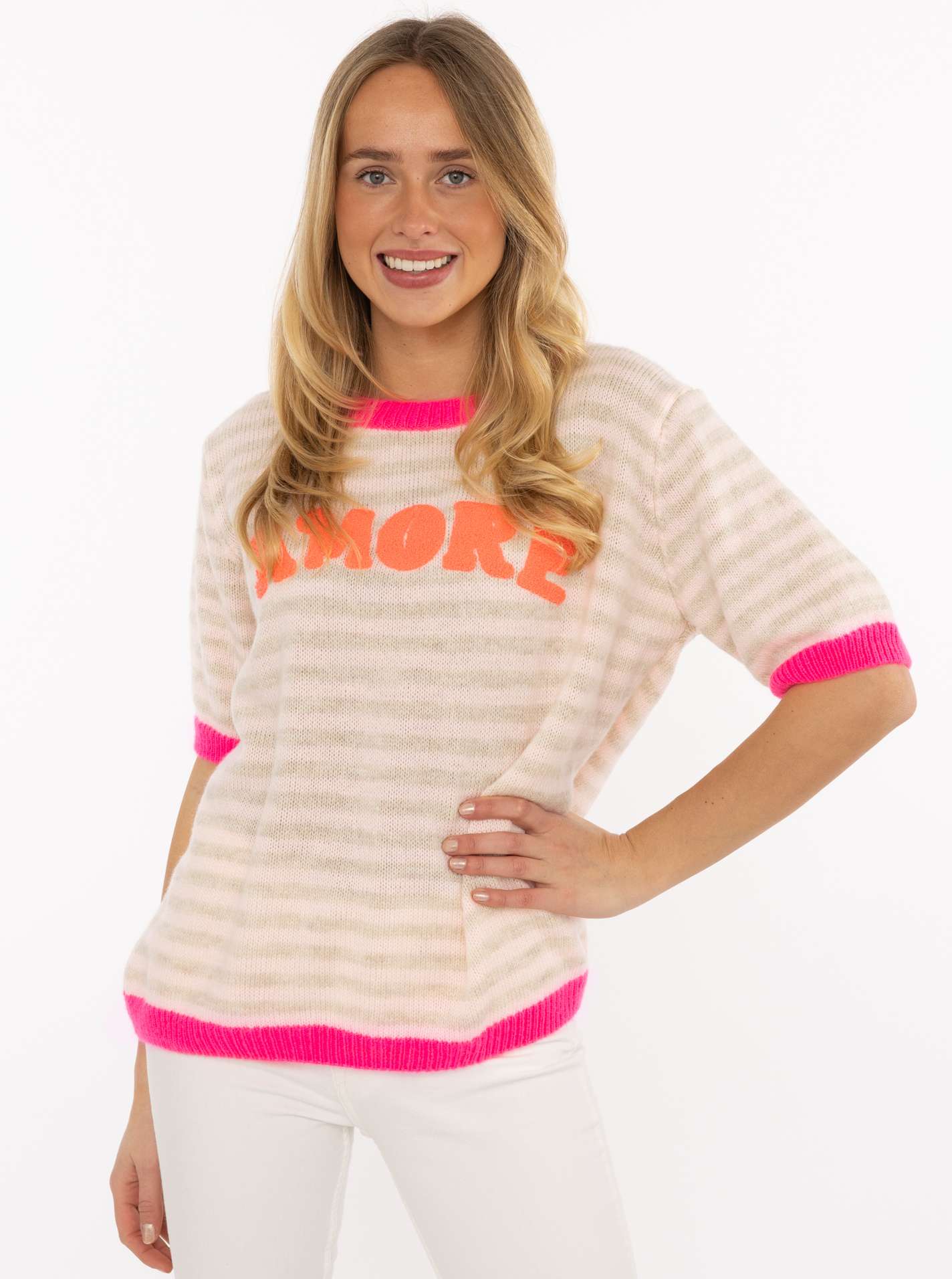 ART69df3360ec3f9_029_Model_PulloverKurzarmWollmix_Amore_2016AAN_029_Beige Kurzarm Pullover Wollmix "Amore"