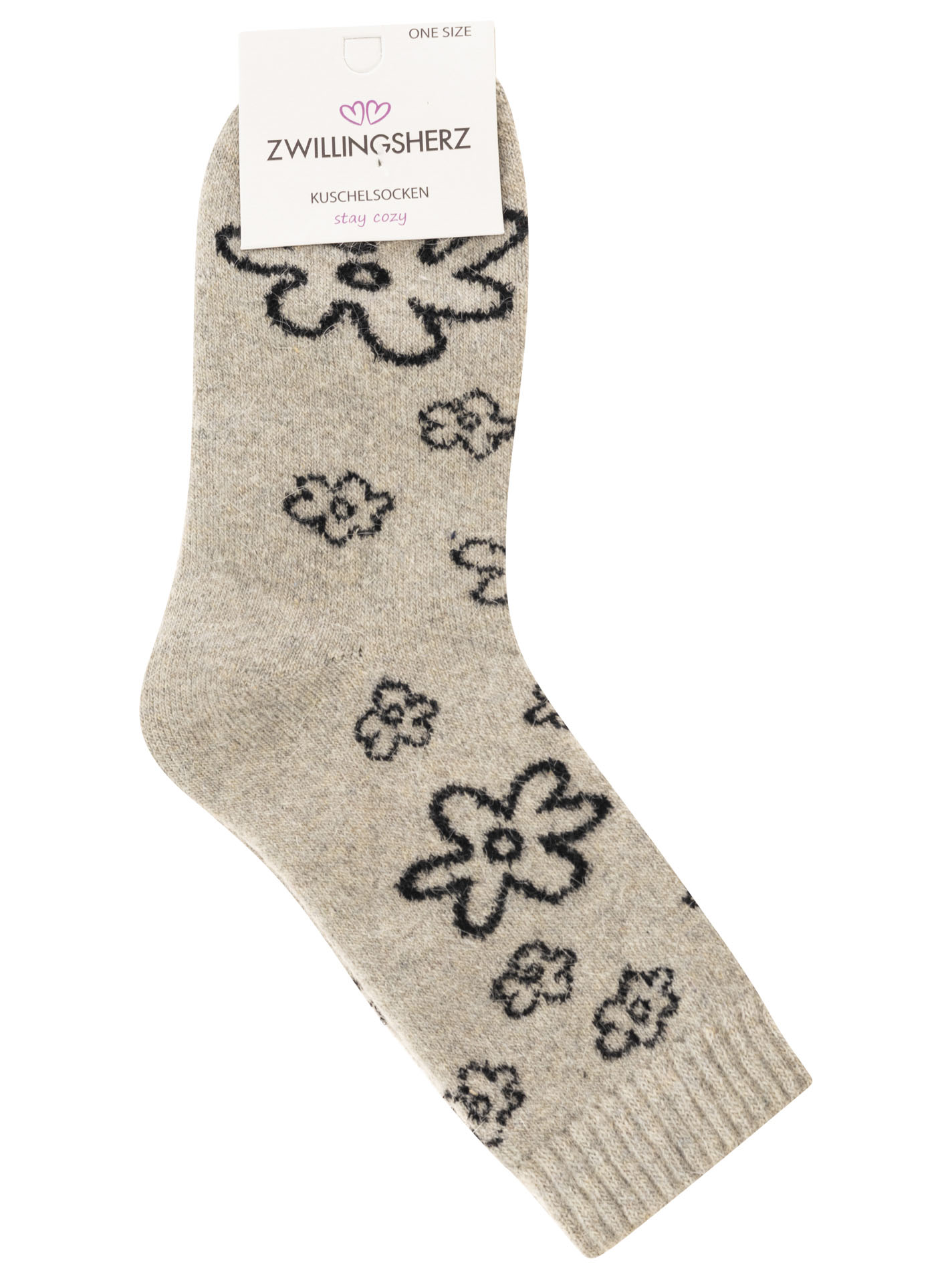 Kuschelsocken 10er Set Wollmix "Abstrakte Blumen"