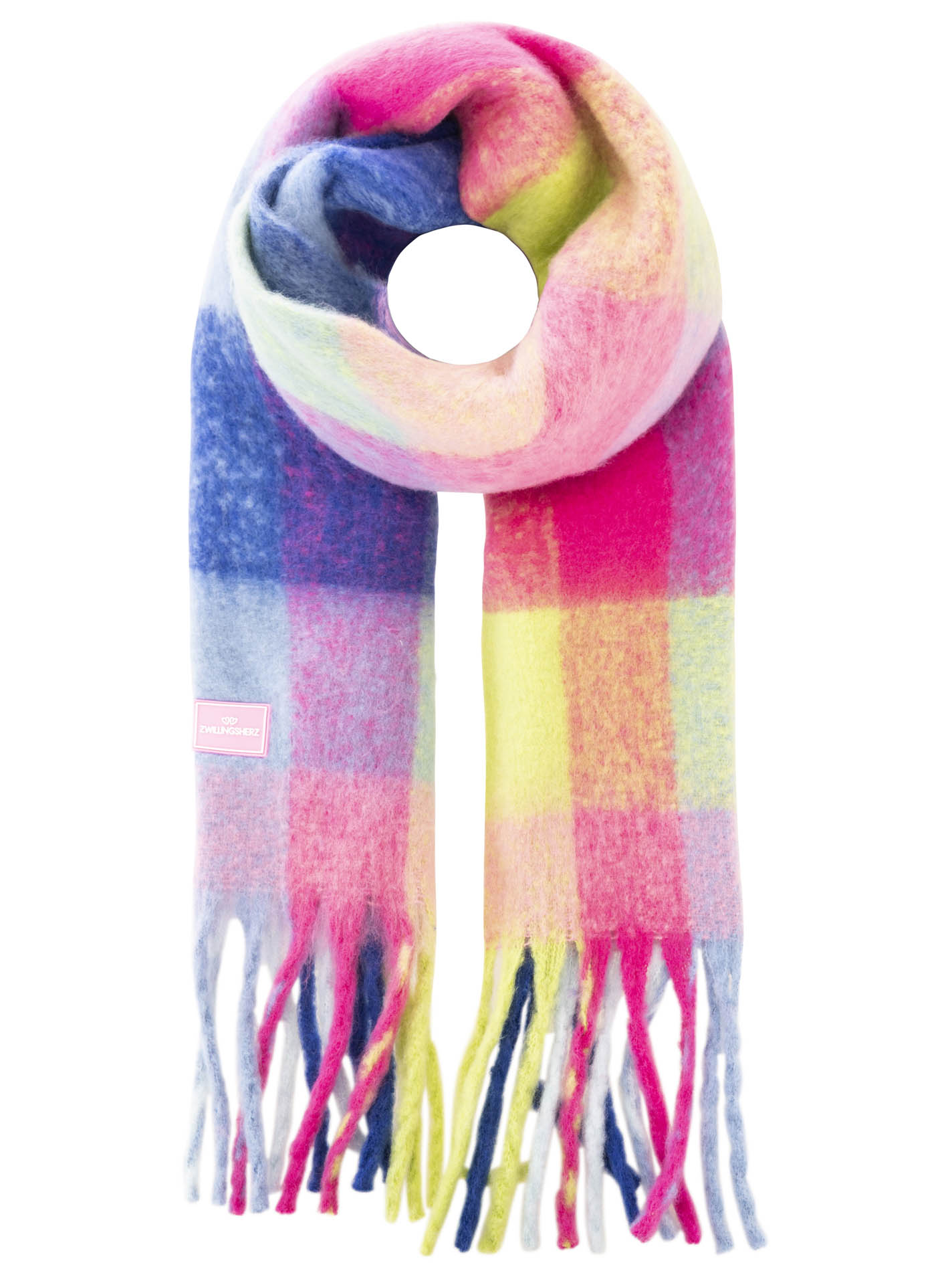 XXL Kuschelschal "Fransen & Karo"