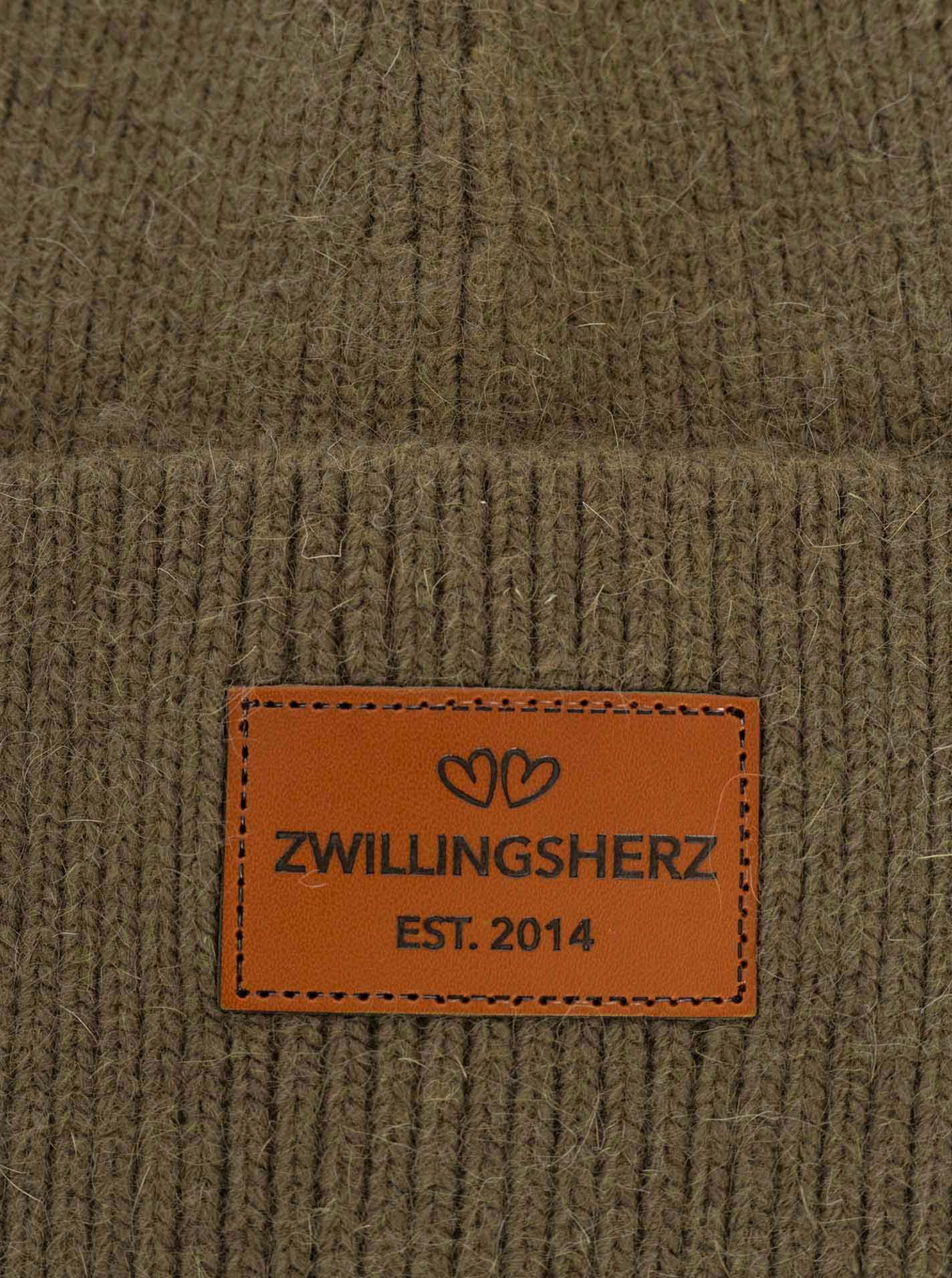 Umschlagmütze Wollmix "Zwillingsherz"