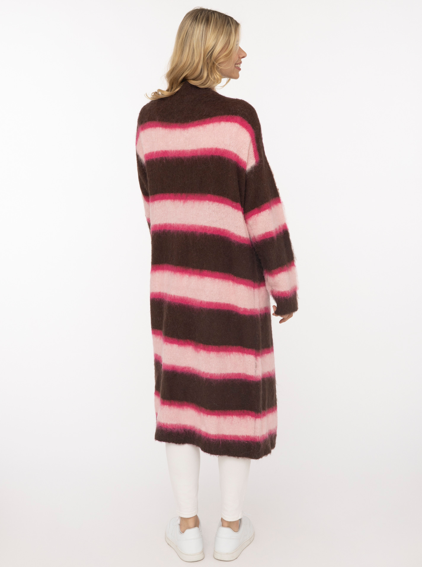 Long Cardigan "Fluffy Stripe"