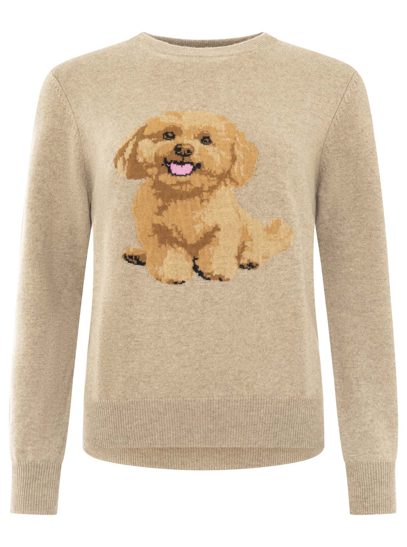 100% Cashmere Pullover Fluffy Dog