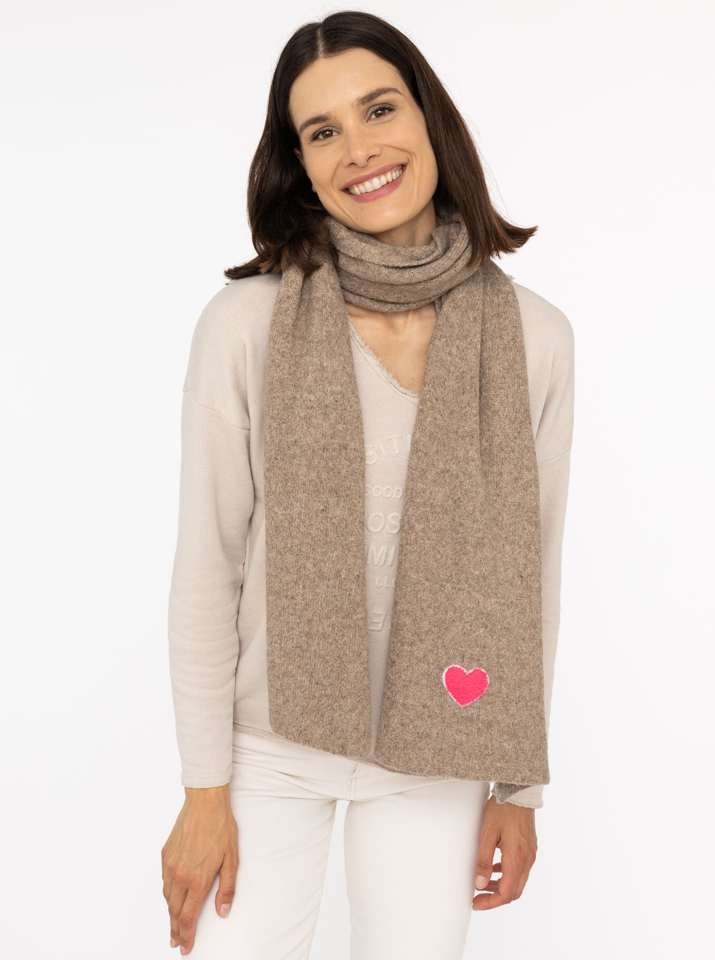 Strickschal Wollmix "Uni & Herz"
