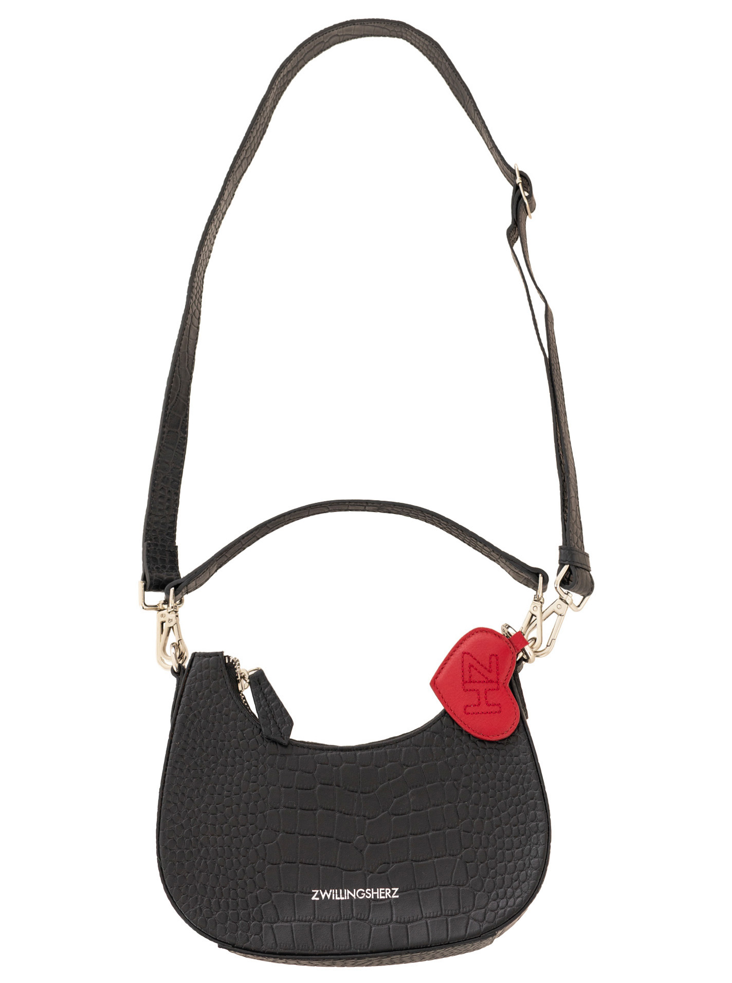 Ledertasche "Halfmoon Croco"
