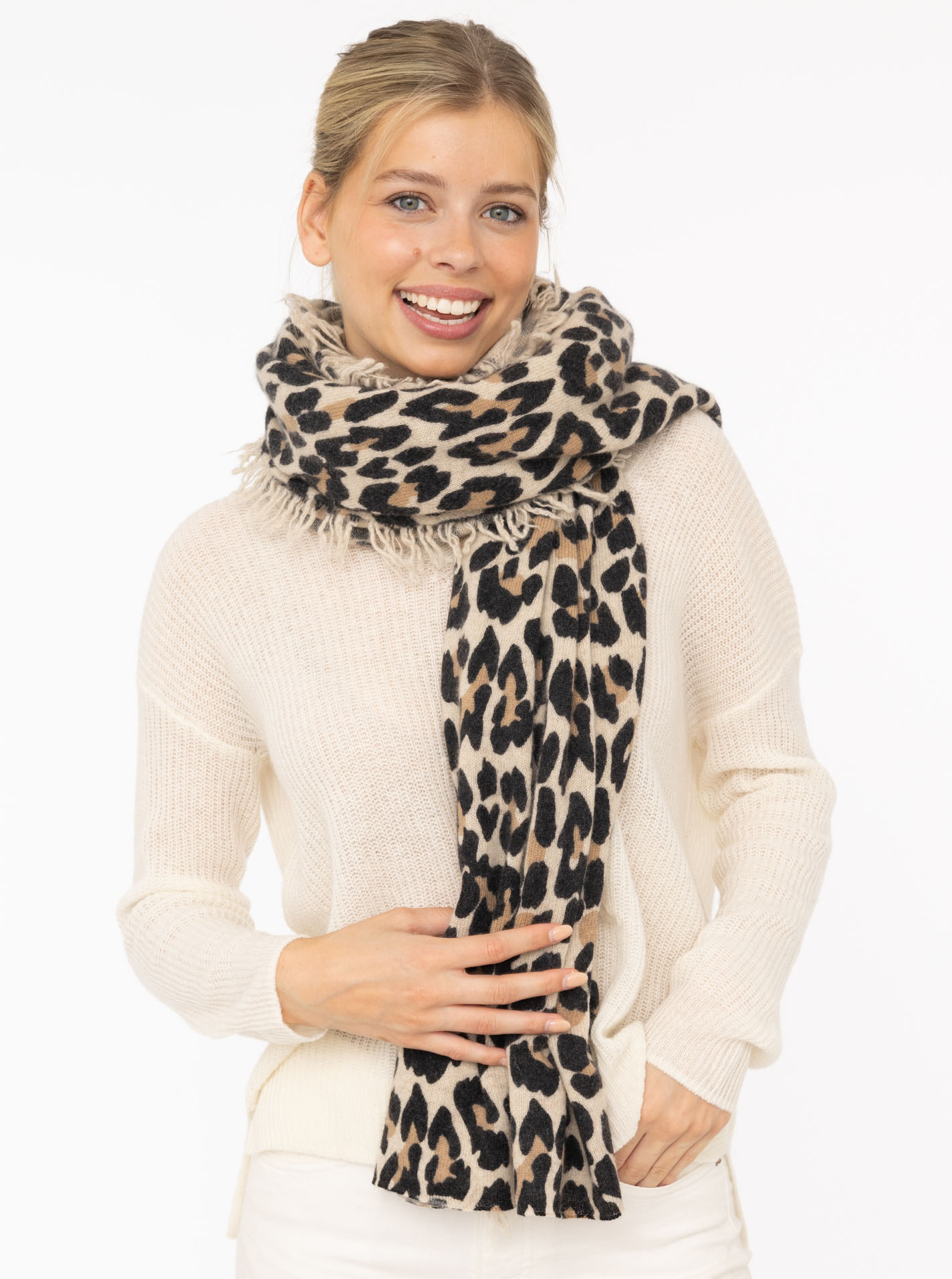 100% Cashmere XXL Fransenschal "Leo"