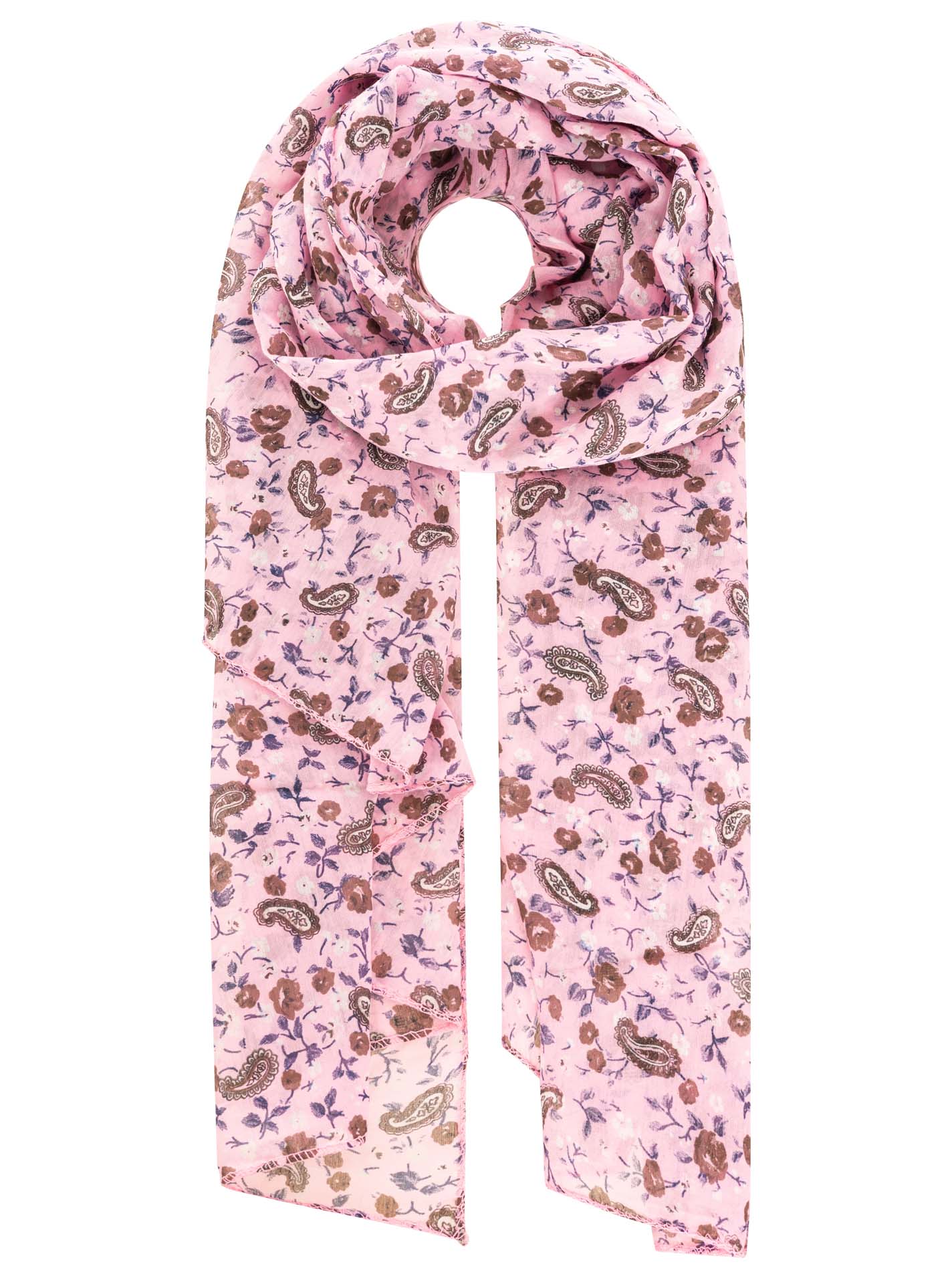Schal BW/Seide "Paisley & Flowers"