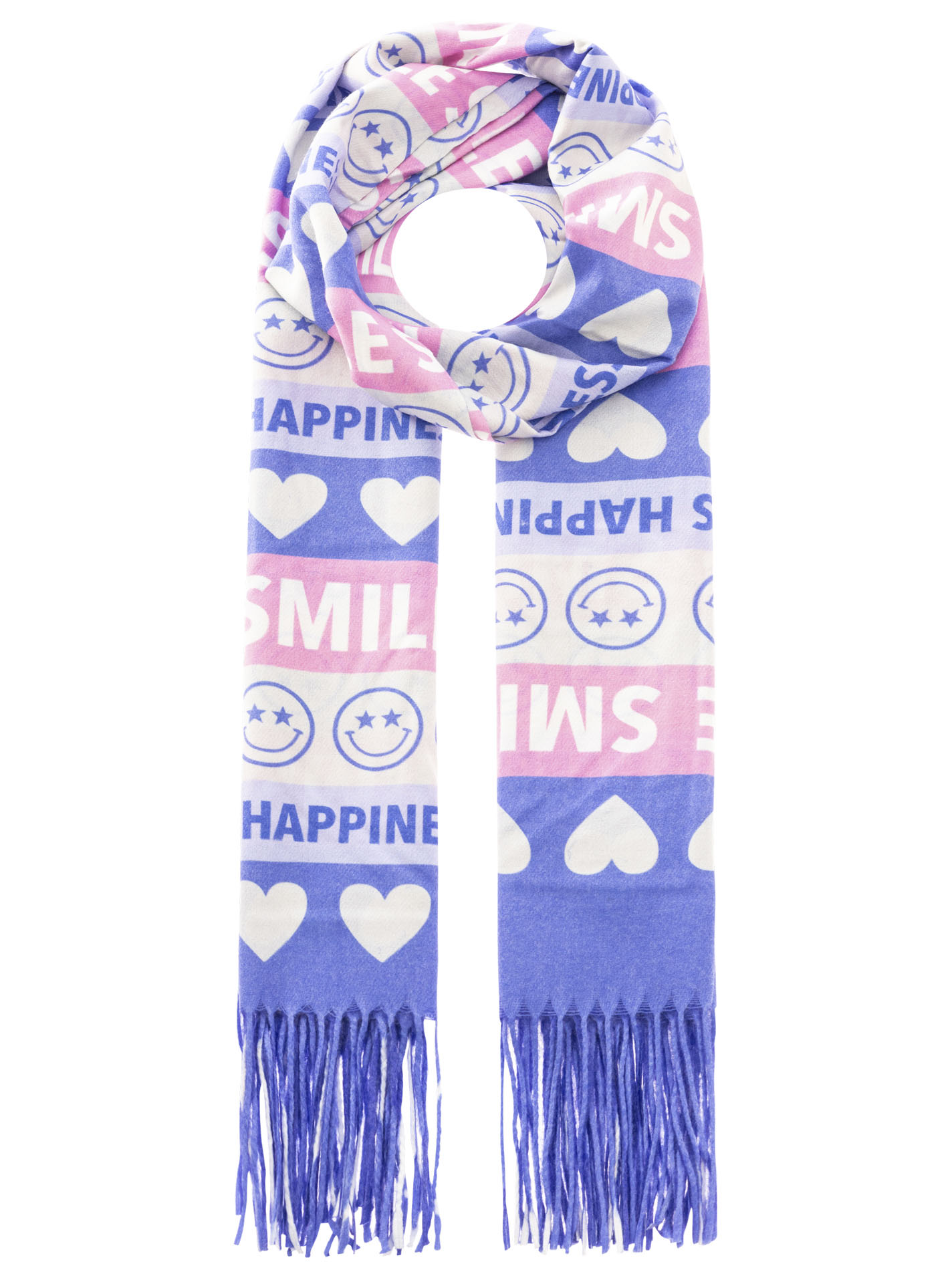 Schal Viskose Soft Digital Print "Smile and Hearts"