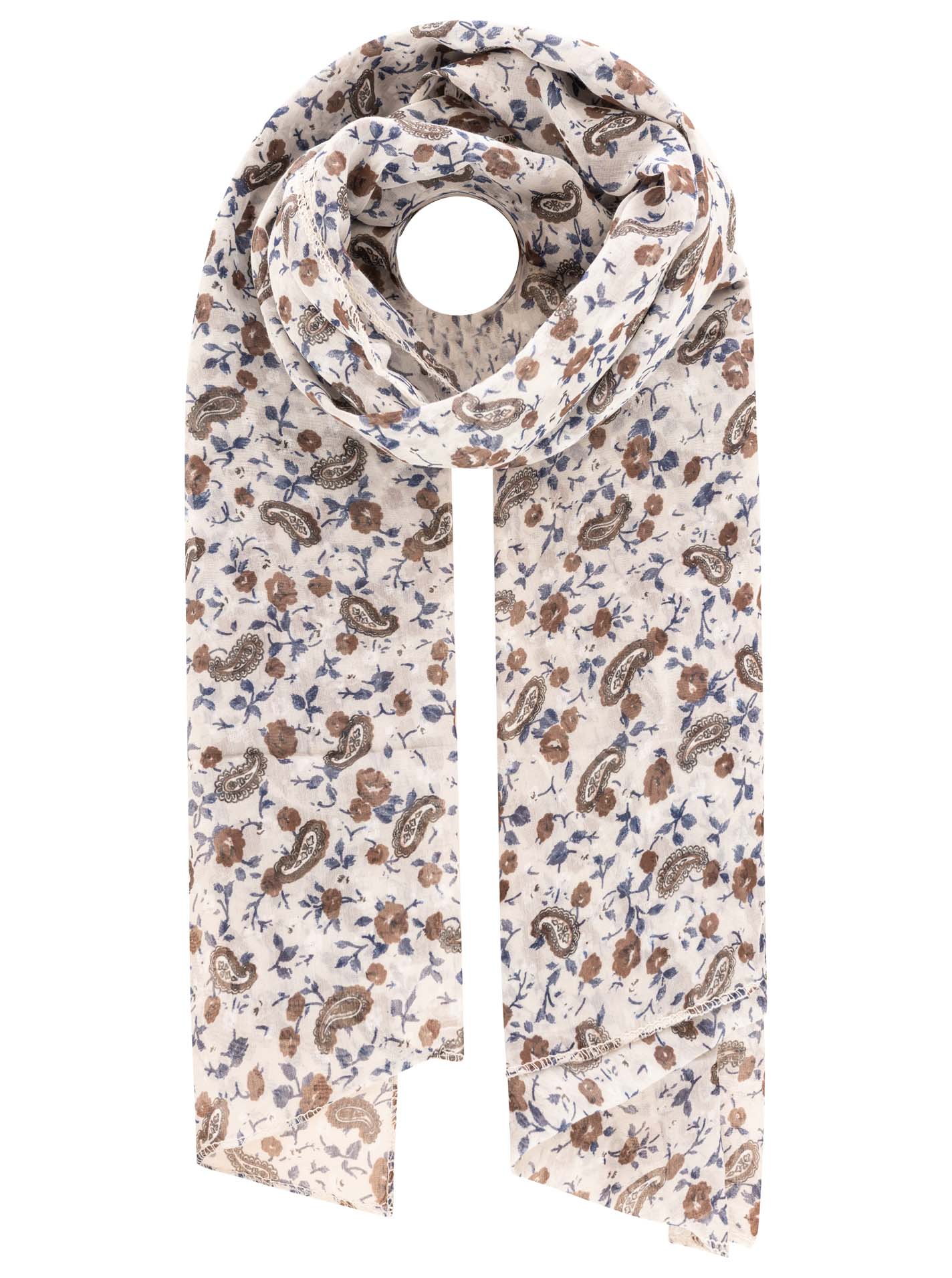 Schal BW/Seide "Paisley & Flowers"