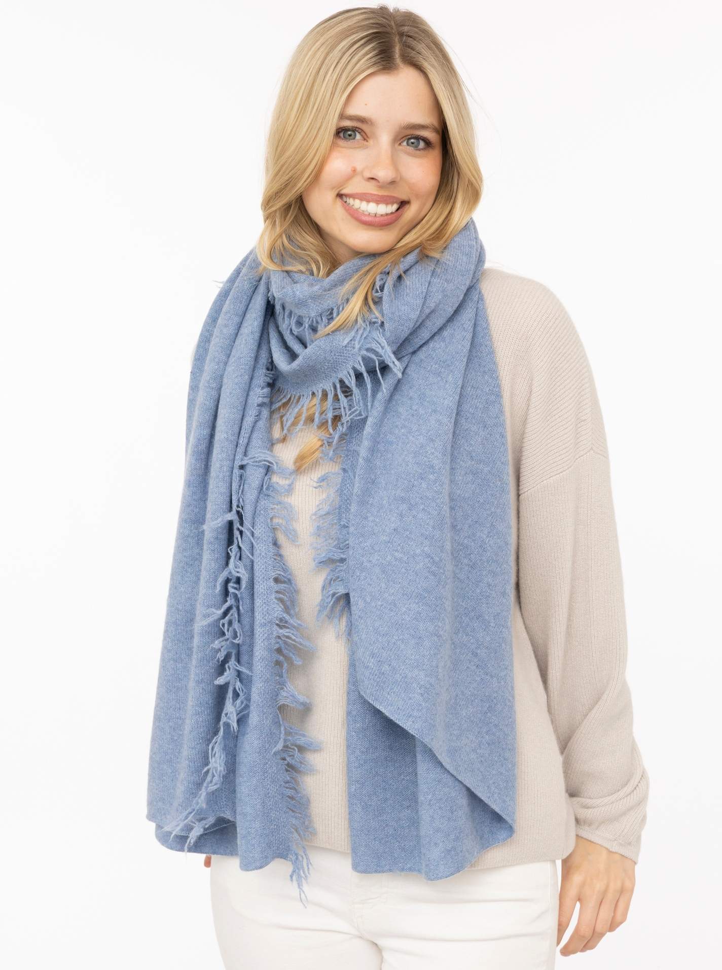 100% Cashmere XXL Fransenschal