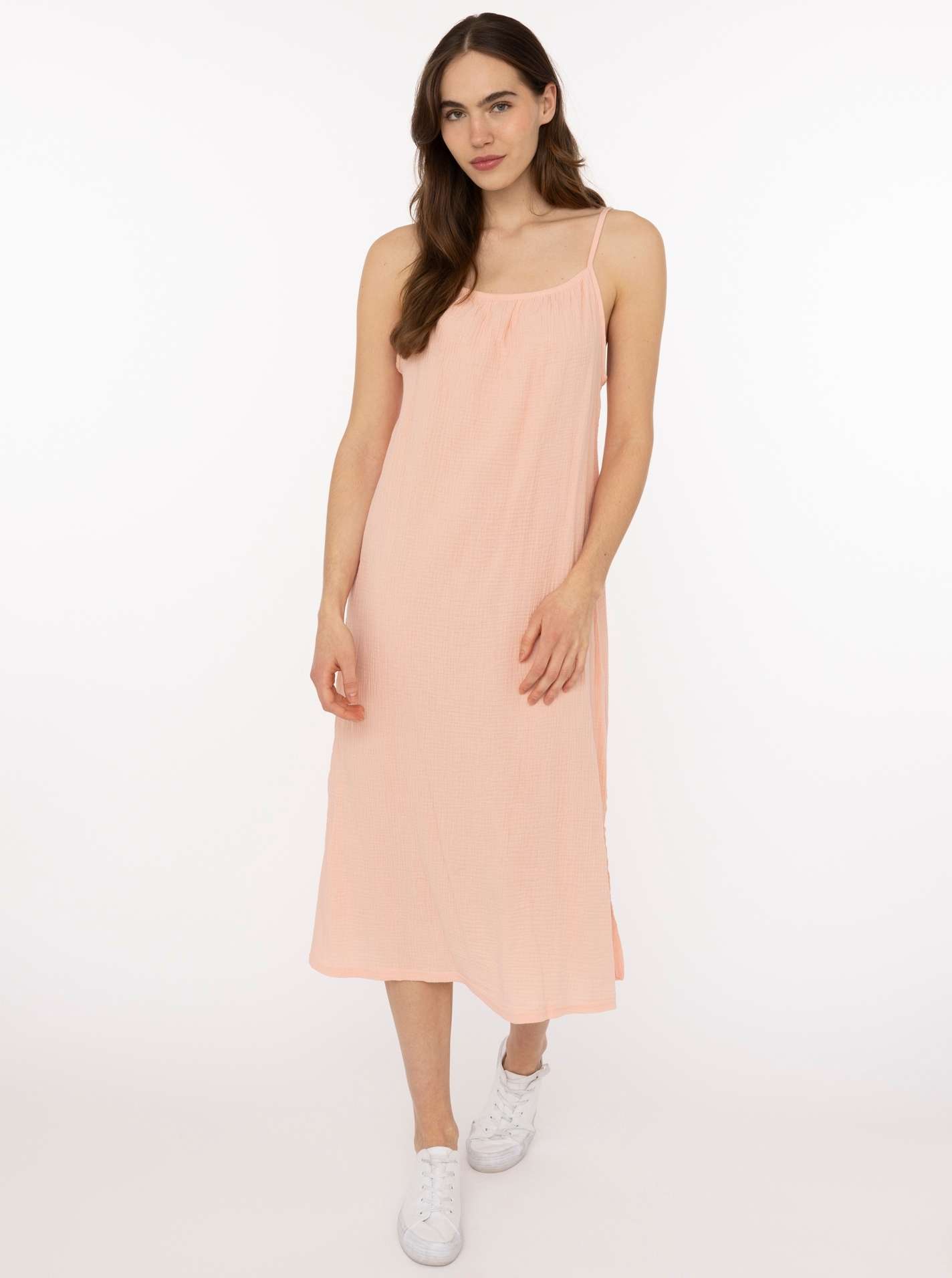 Trägerkleid Maxi Musselin "Uni"