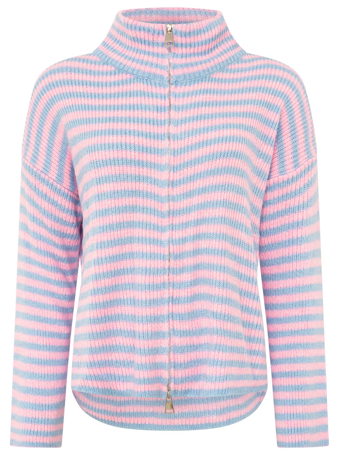 Zipper Jacke Streifen Wollmix