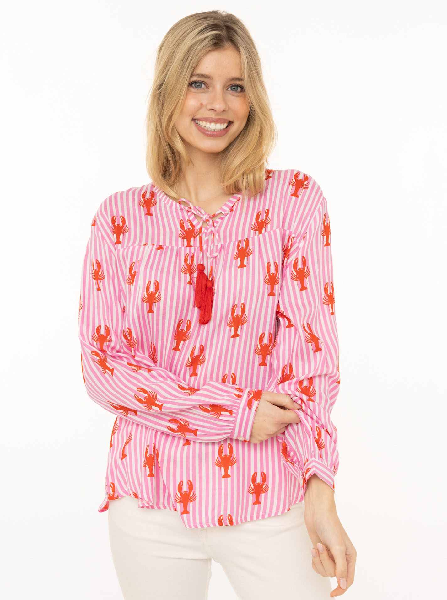 Bluse "Lobsters & Stripes"
