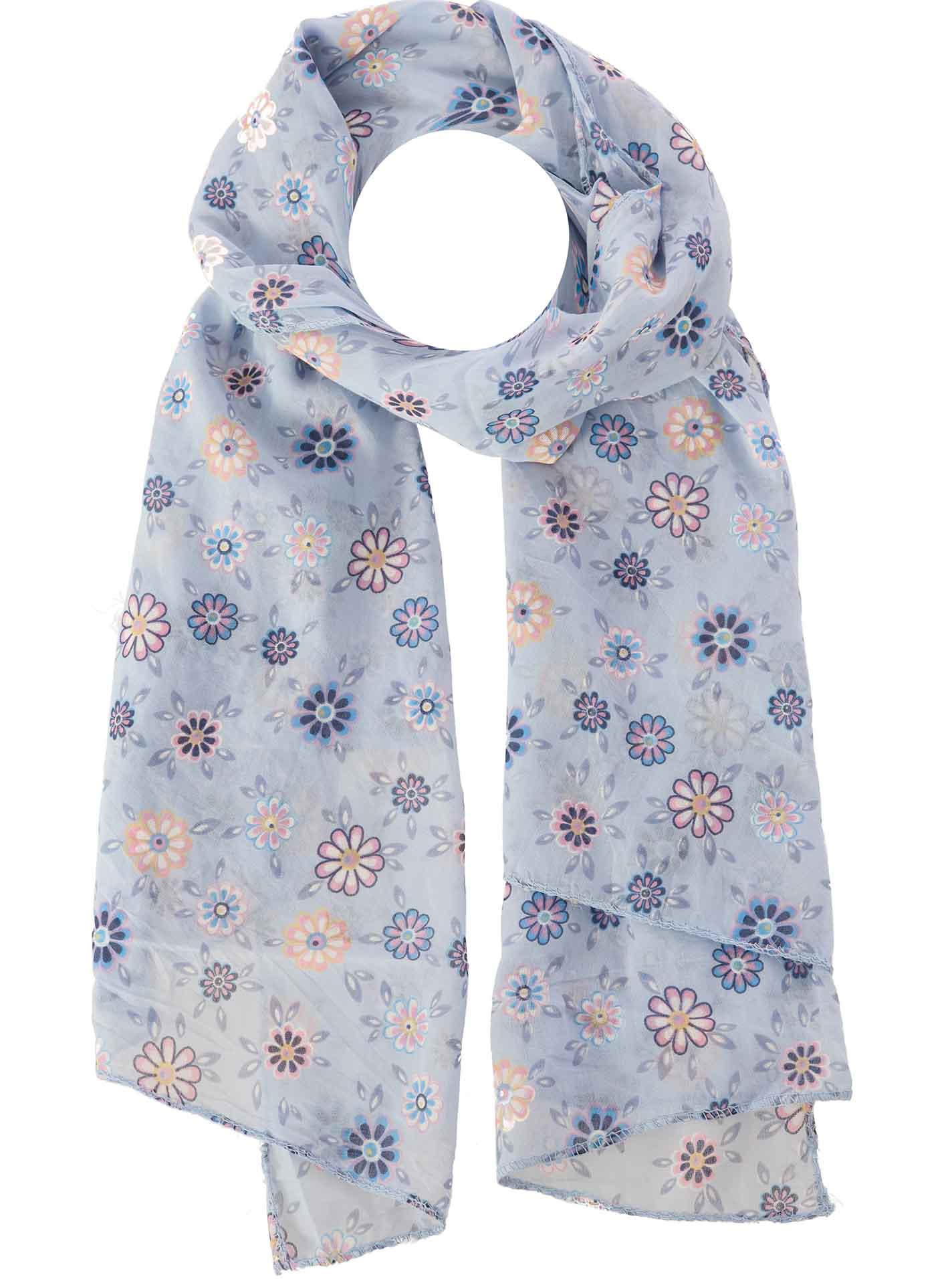 Schal BW/Seide "Blumentraum"
