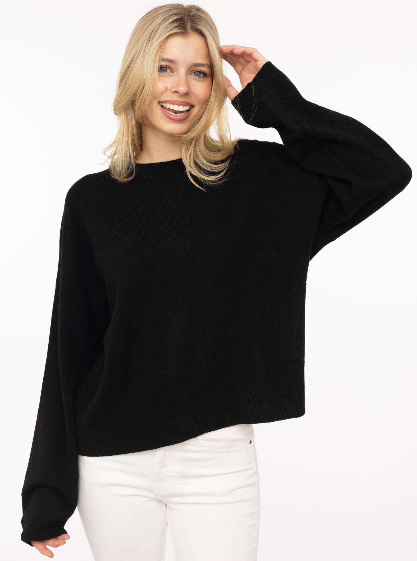 100% Cashmere Kastiger Rundhalspullover