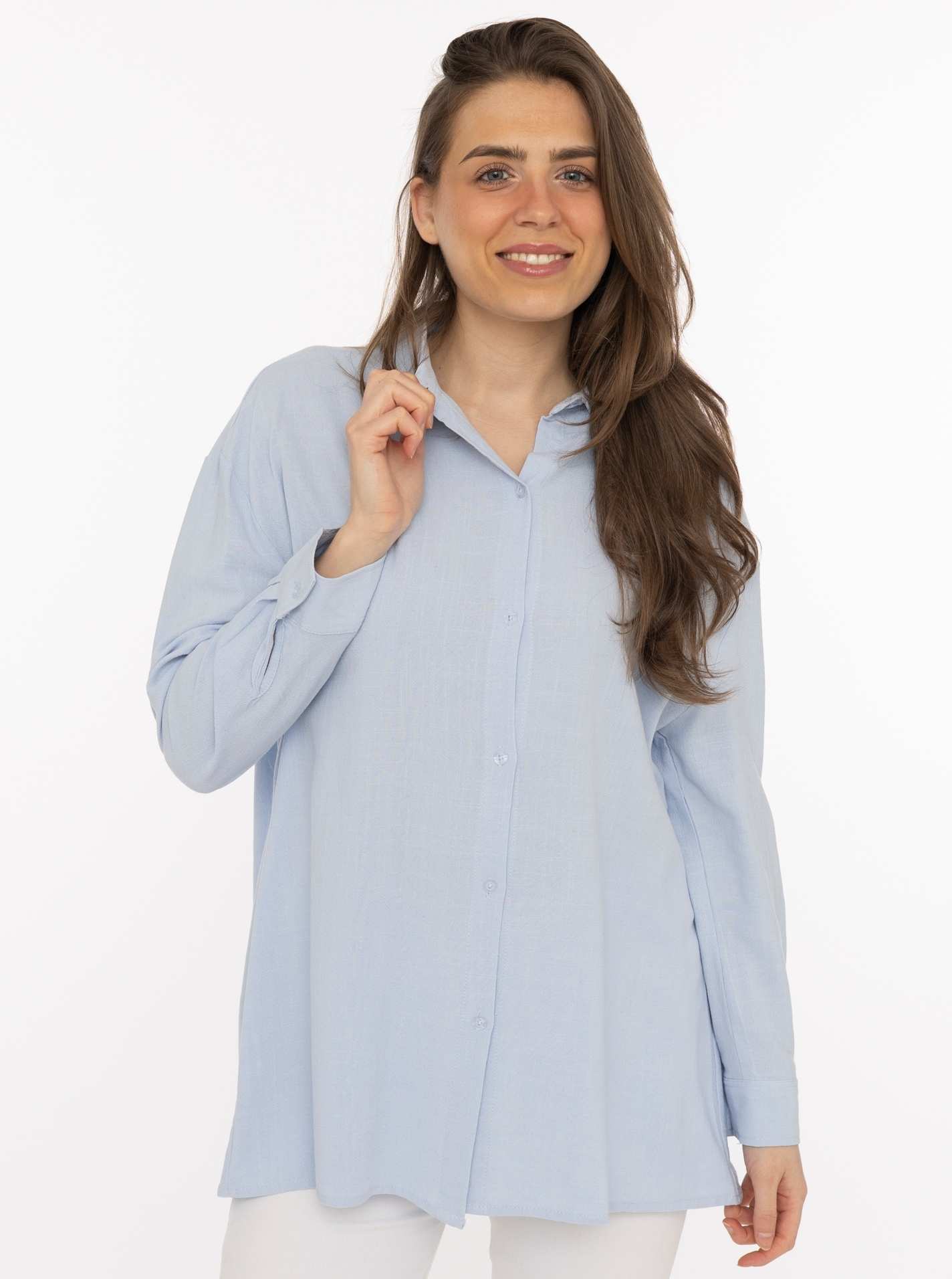 Oversize Bluse Leinenmix "Uni"