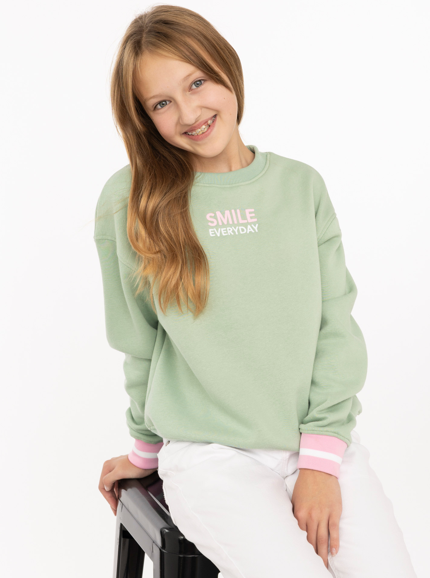 Kids Rundhalssweater "SMILE"