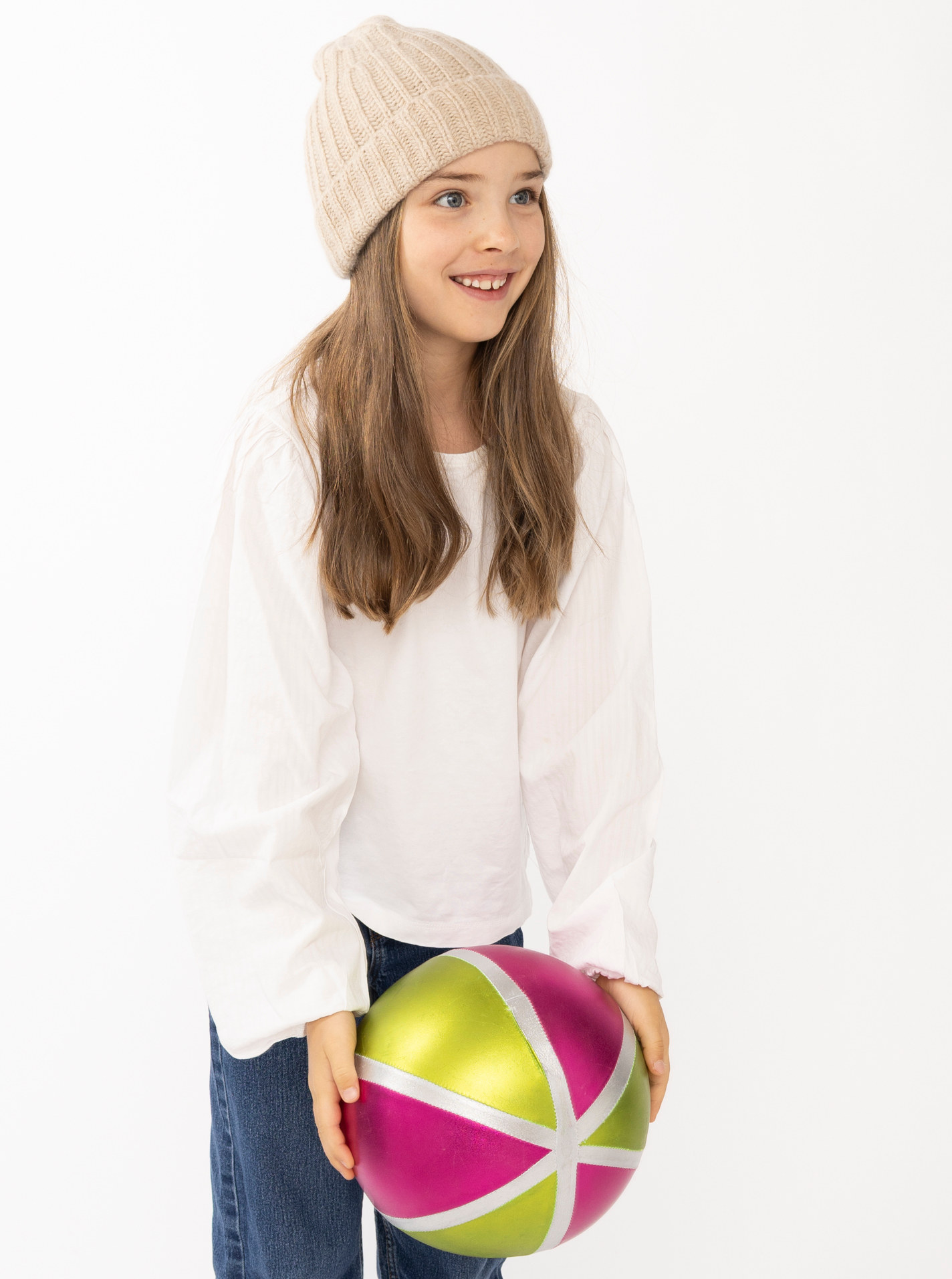 100% Cashmere Kids Grobstrickmütze