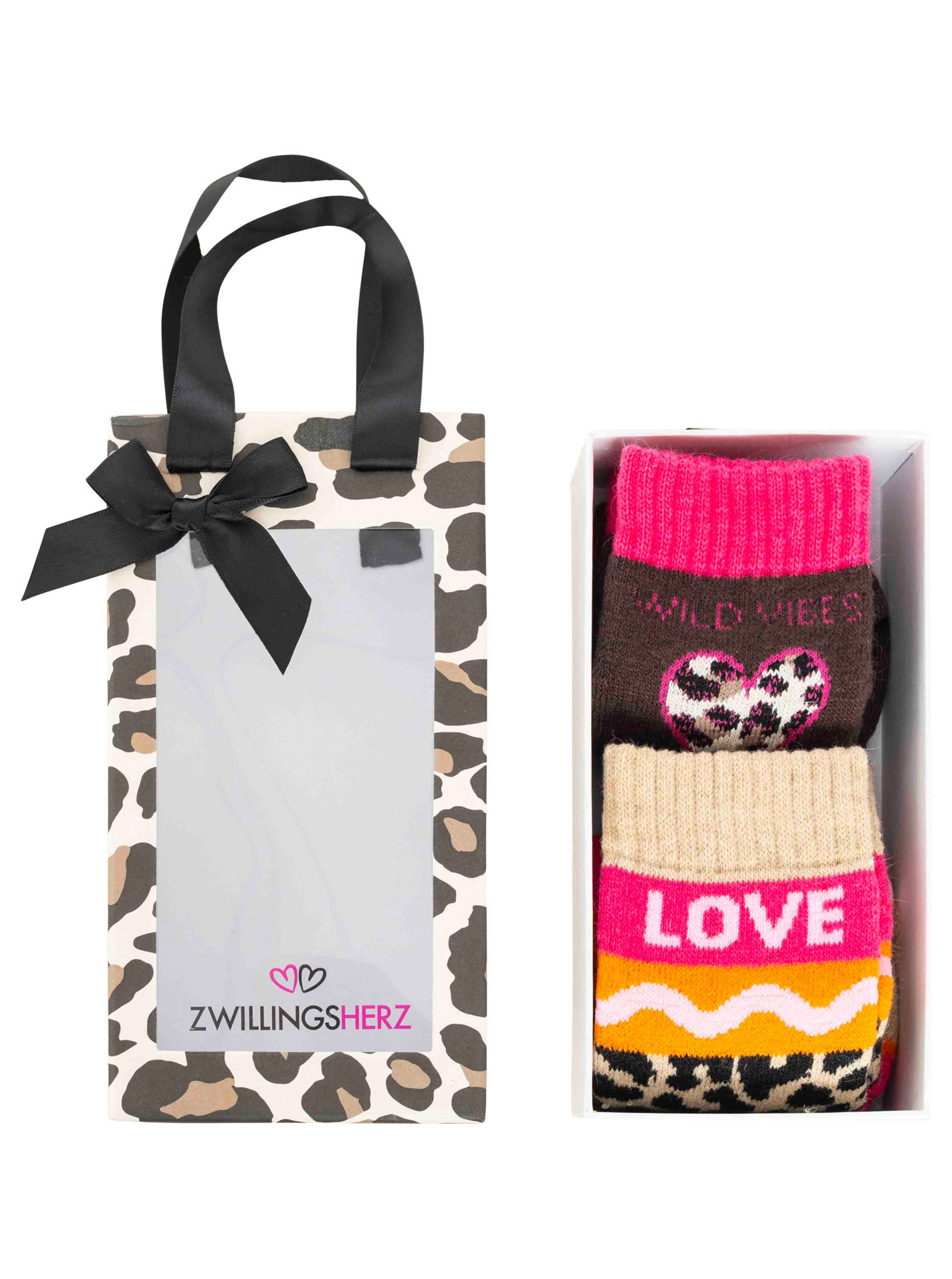 2er Pack Gifting Box Socken "Wild Love"