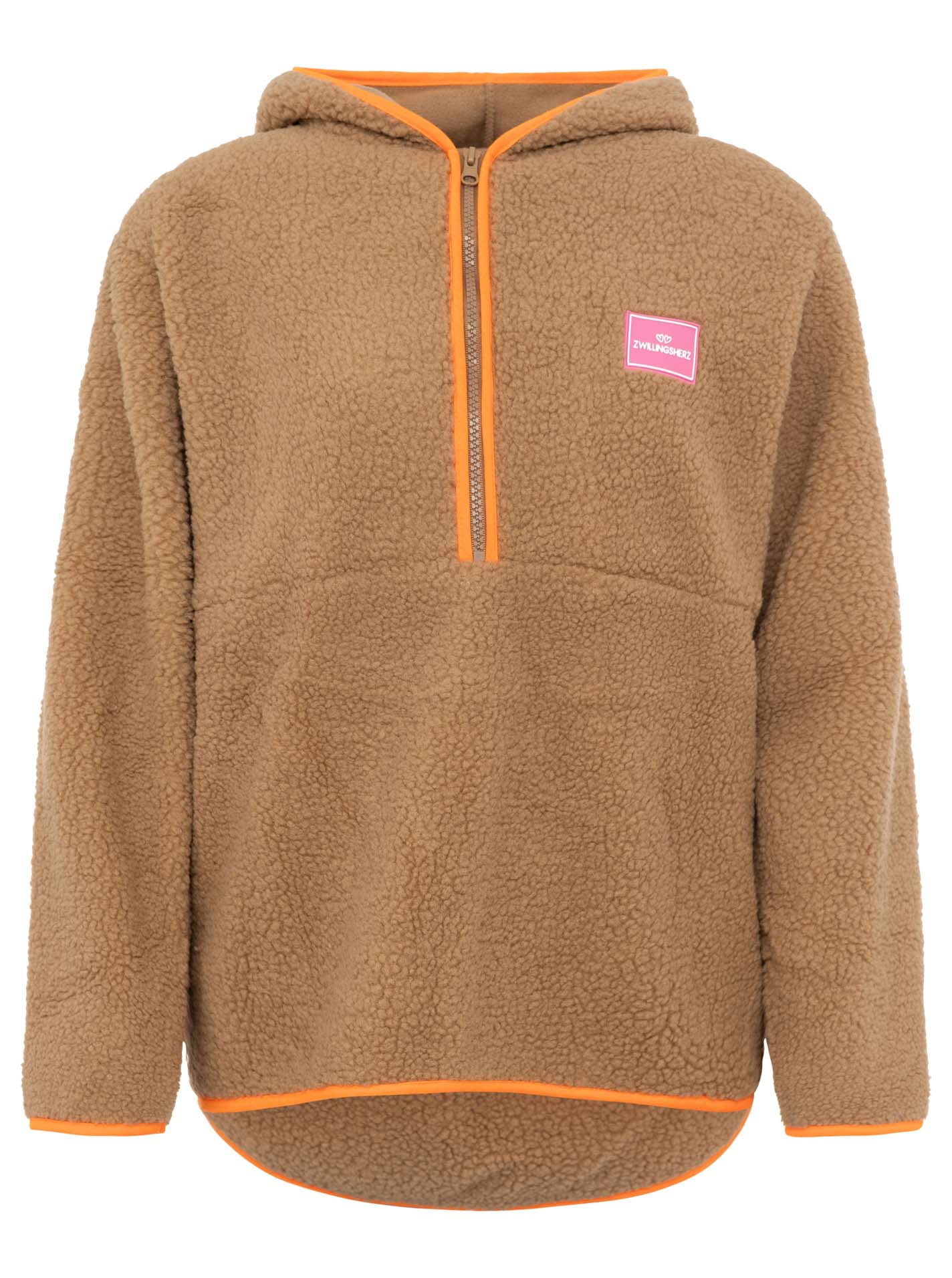 Teddyhoodie mit Zipper "Zwillingsherz"