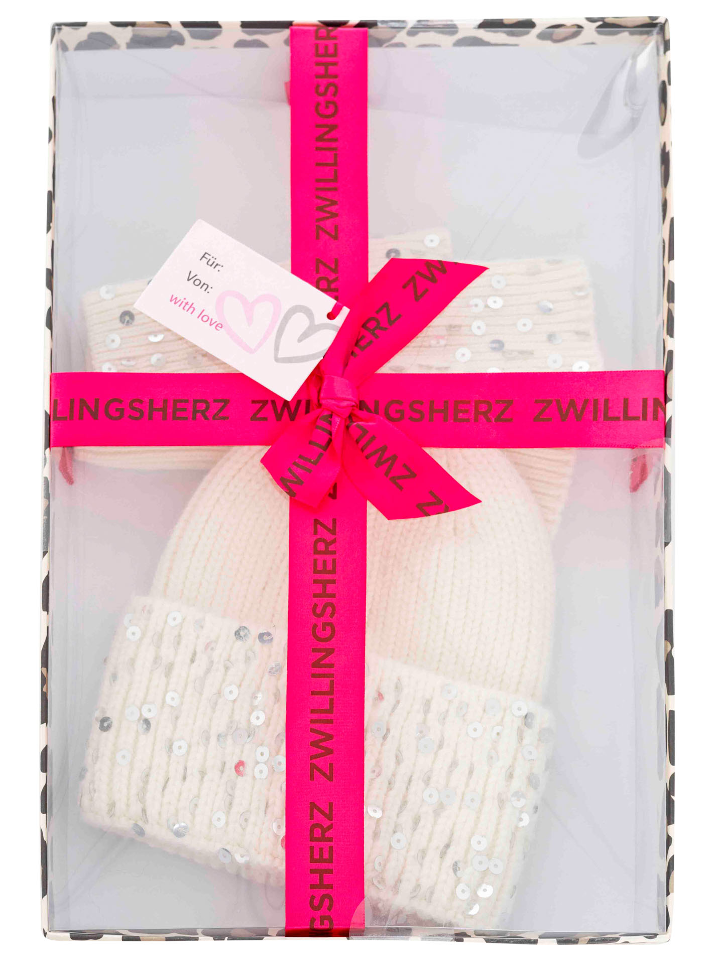 Geschenk Set Mütze & Handschuh "Glitter"
