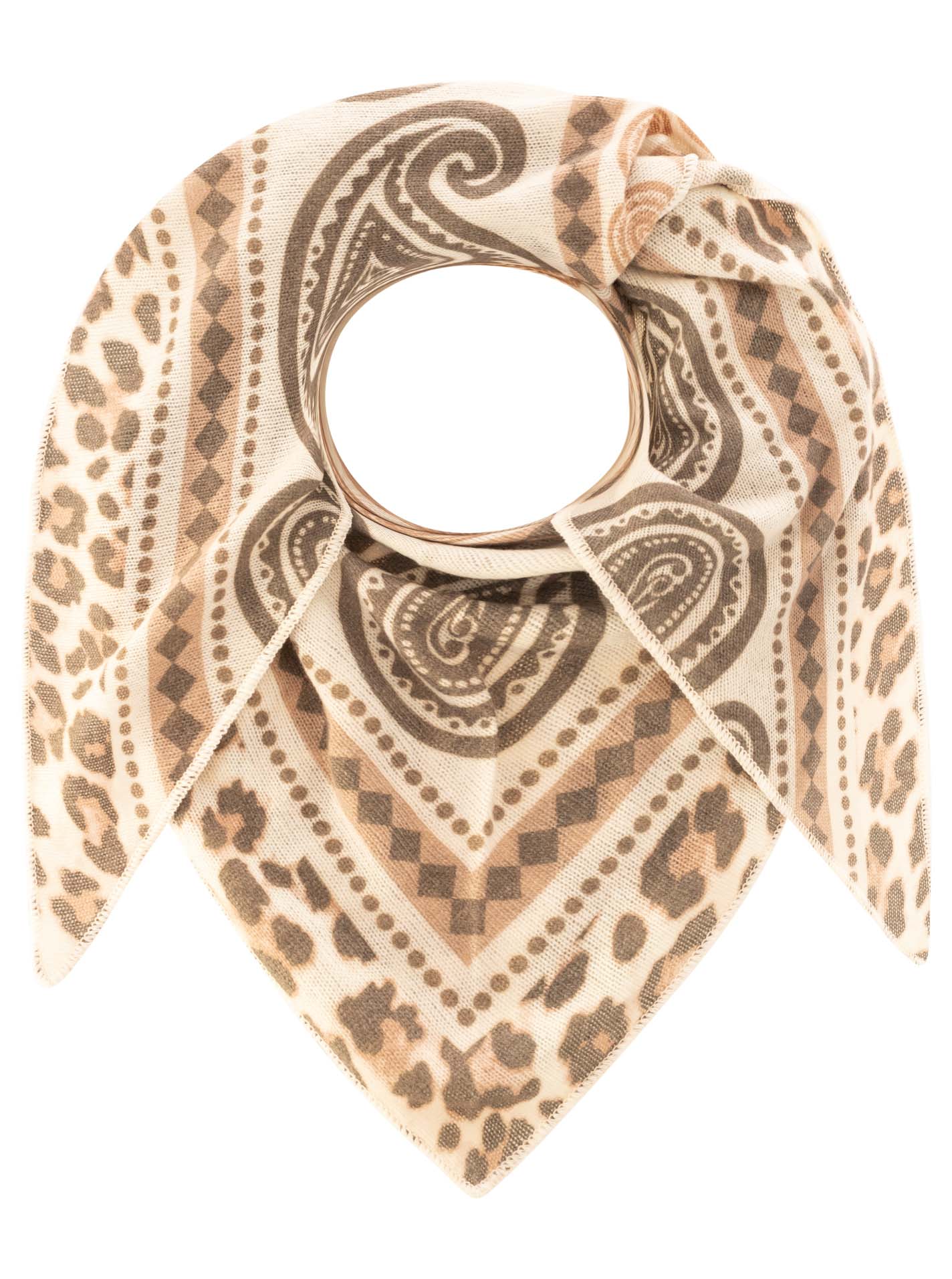 Dreieckstuch Cashmere Mix "Chain & Paisley"