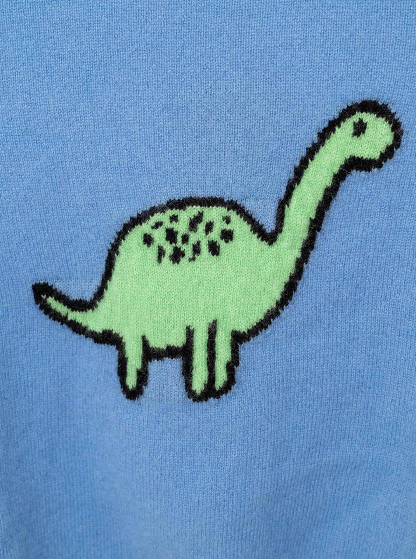 100% Cashmere Kids Rundhals Pullover Dino
