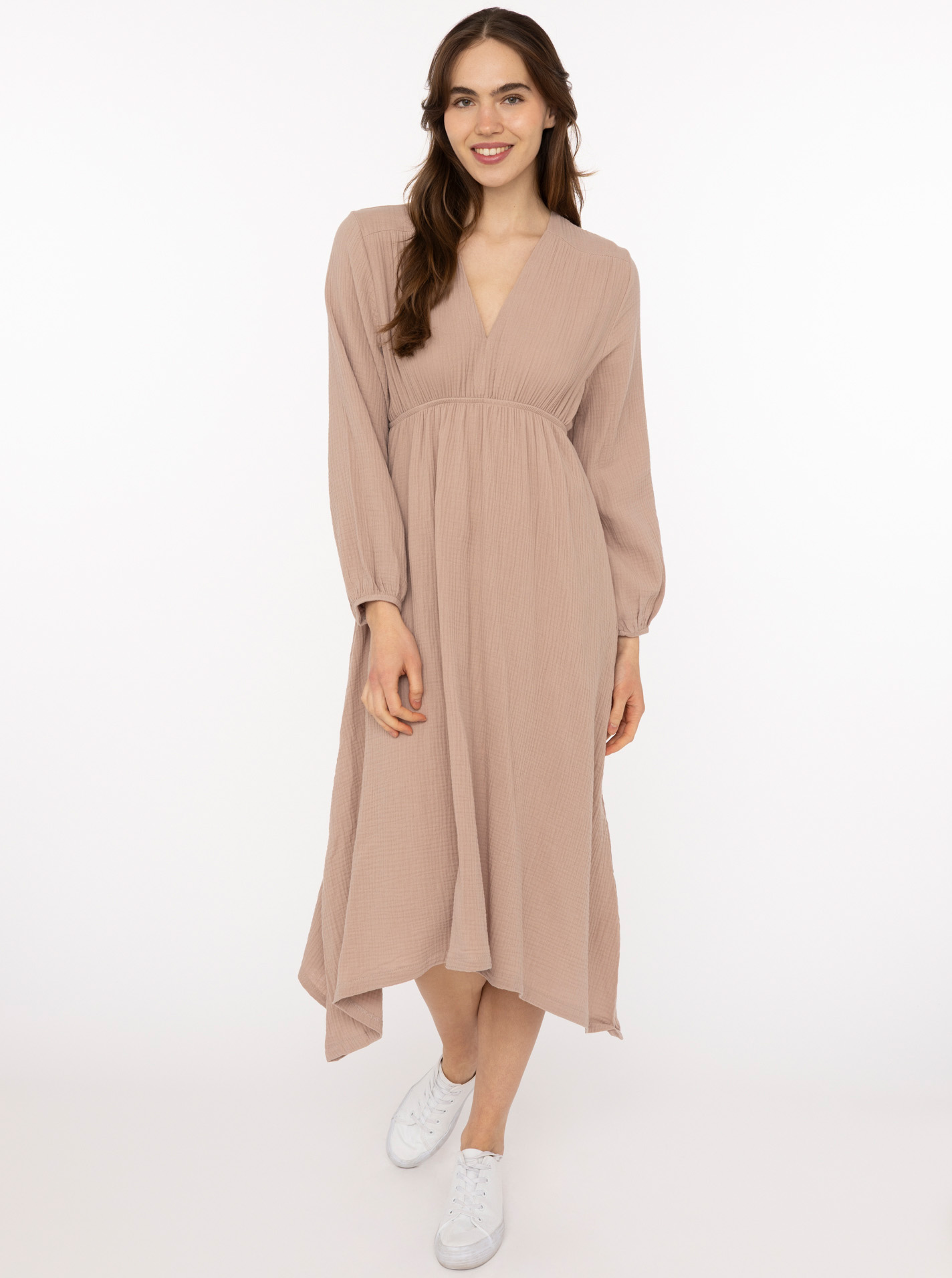 Maxikleid Musselin BW "Uni"