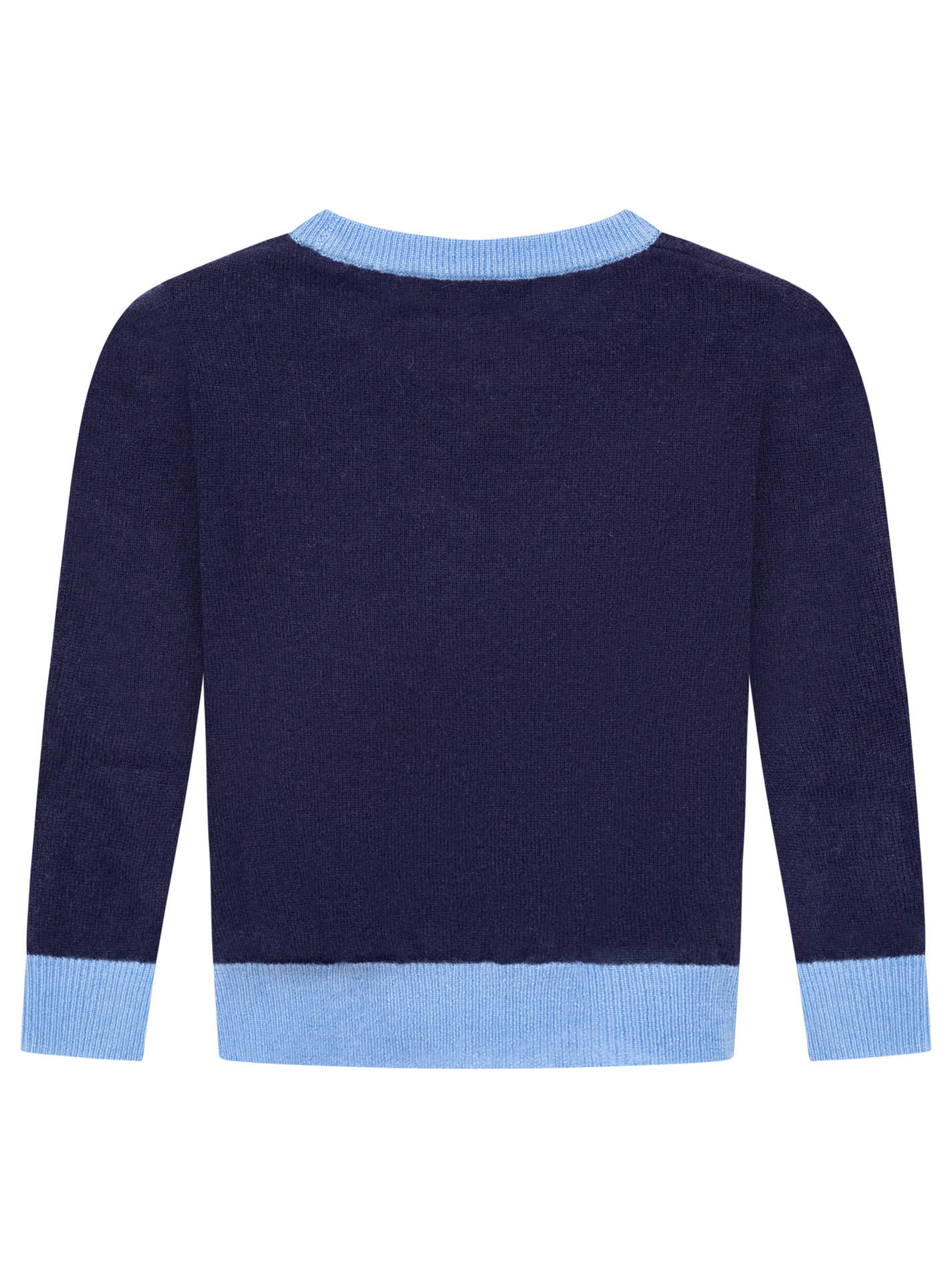 100% Cashmere Kids Rundhals Pullover zweifarbig