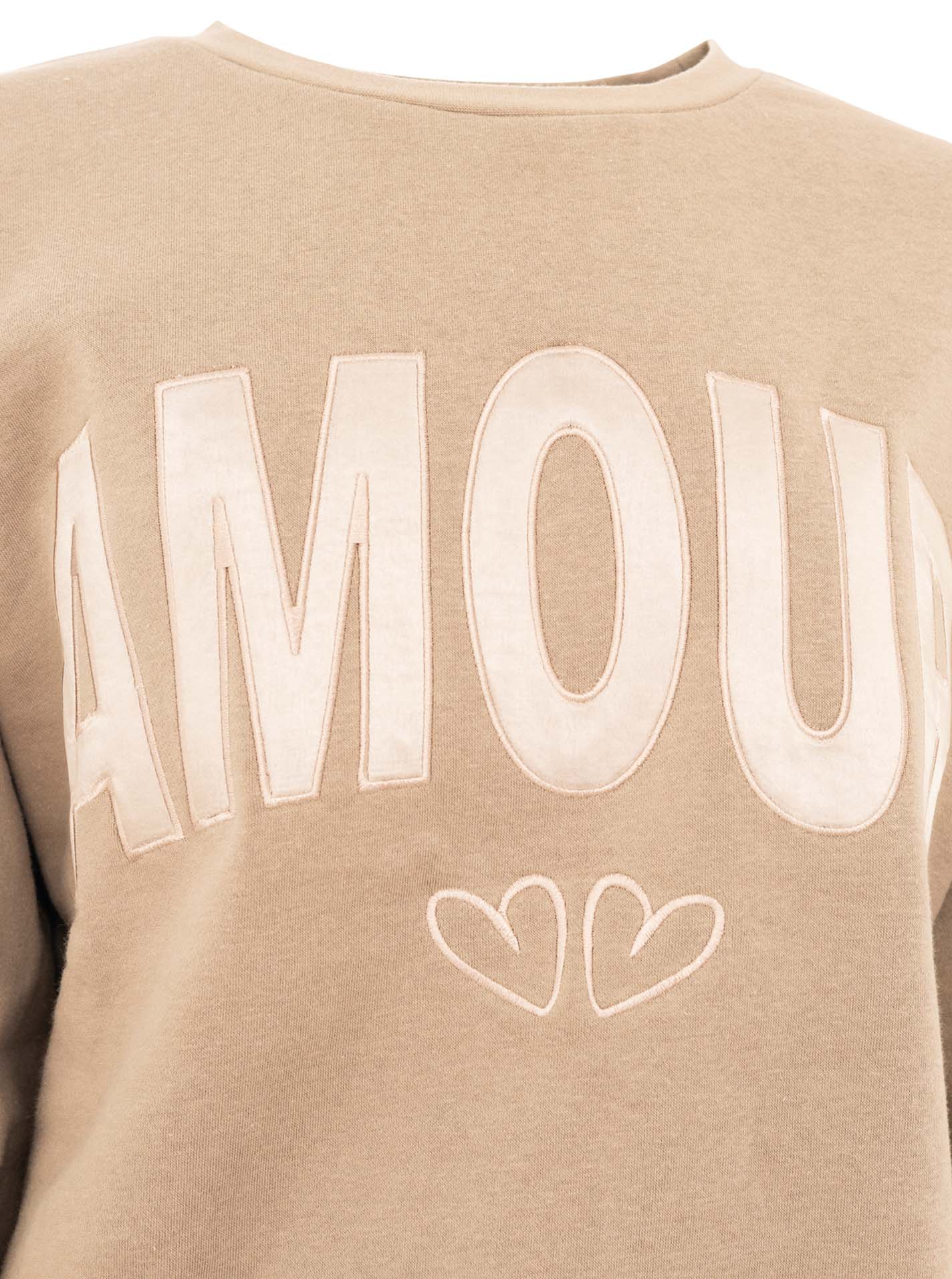 Boxy Sweatshirt "AMOUR" Satin