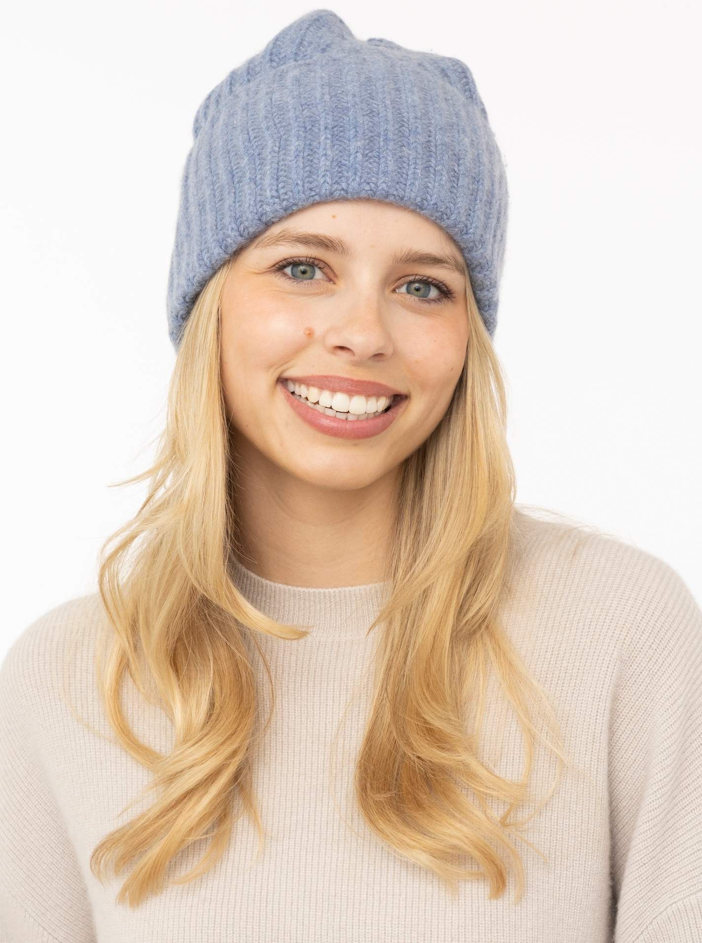 100% Cashmere Grobstrickmütze