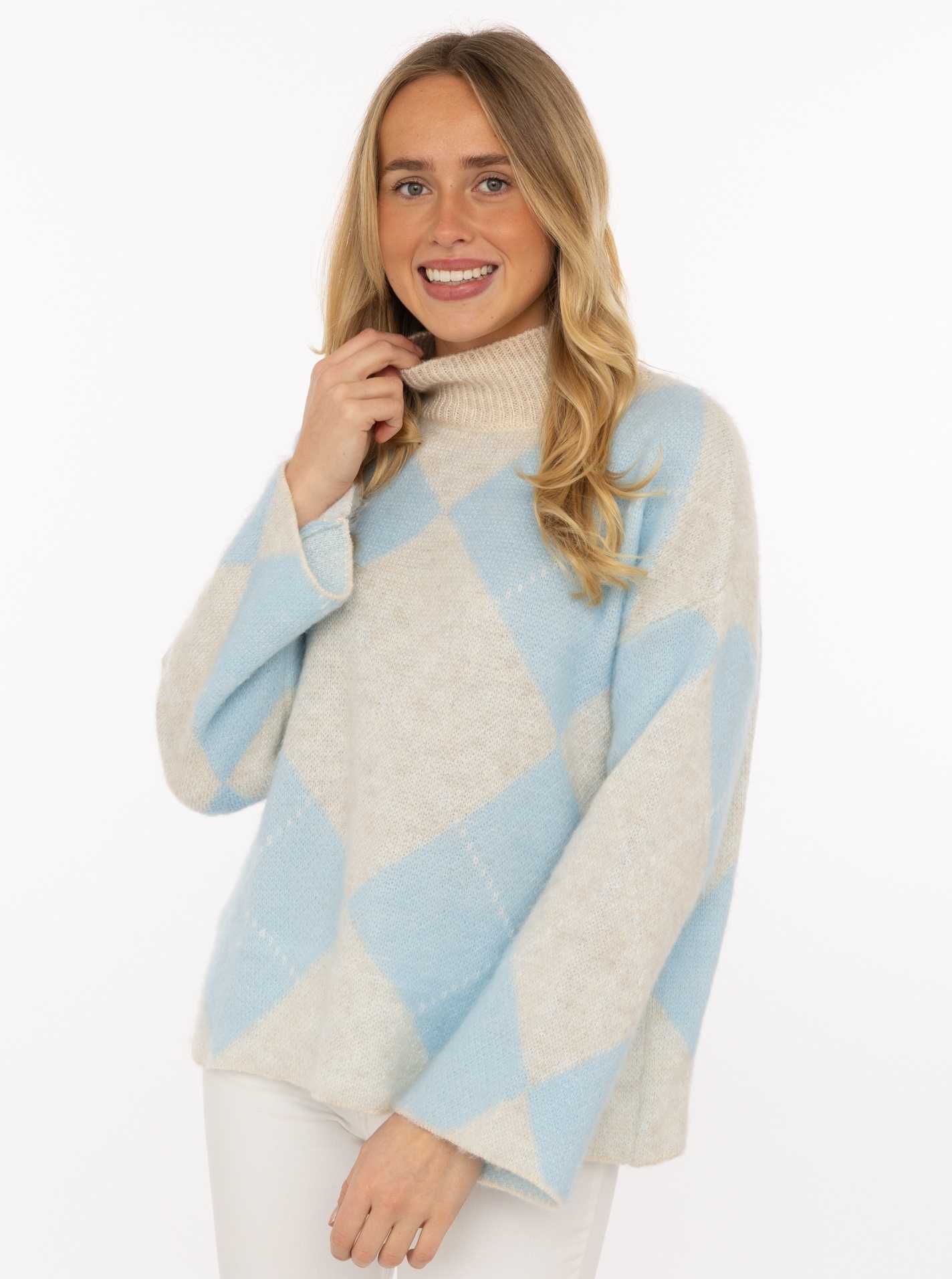 Rollkragenpullover Wollmix "Argyll"
