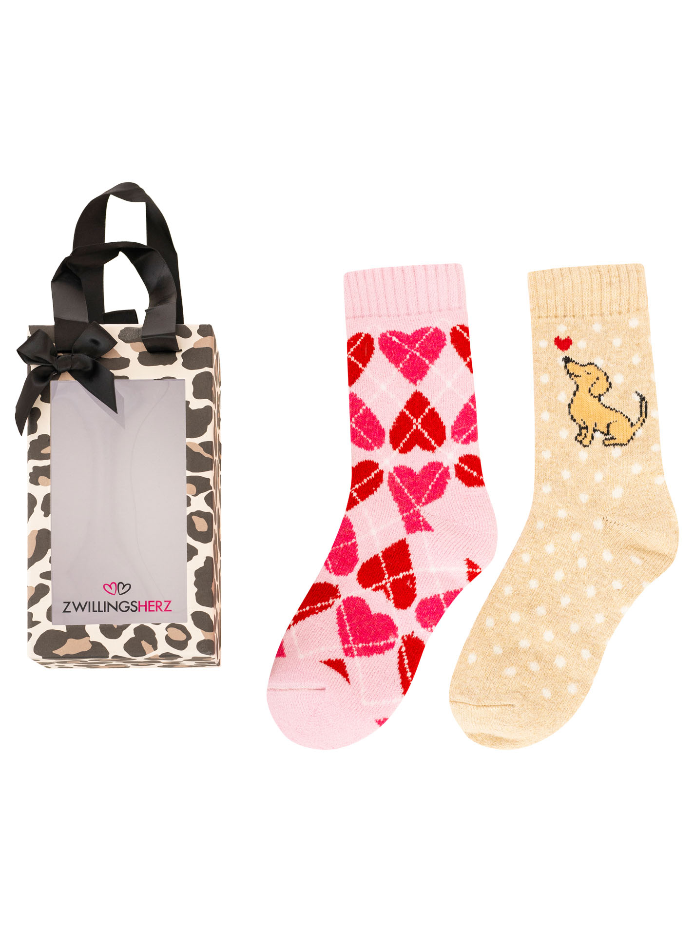 2er Pack Gifting Box Socken "Love & Hearts"