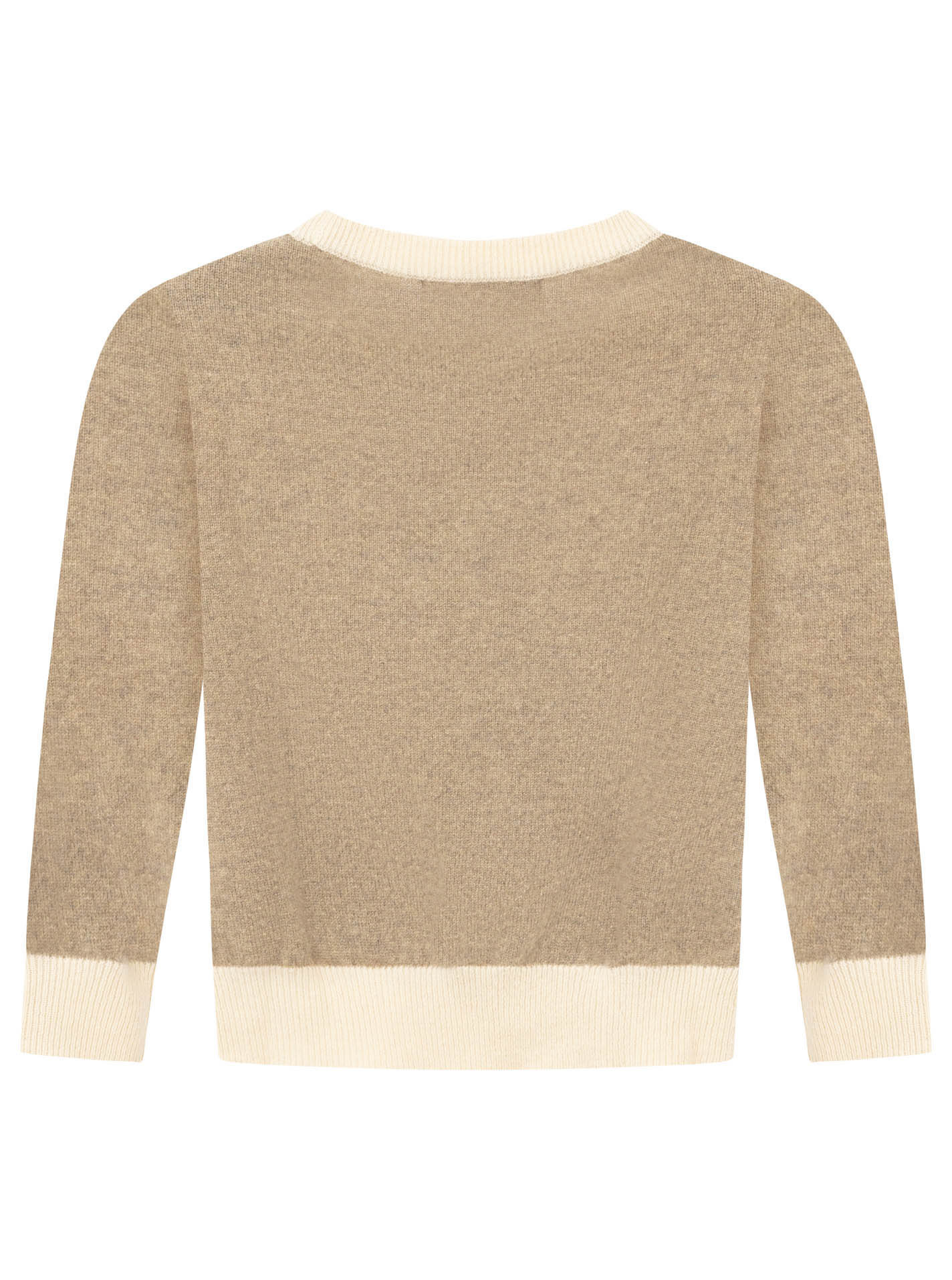100% Cashmere Kids Rundhals Pullover zweifarbig
